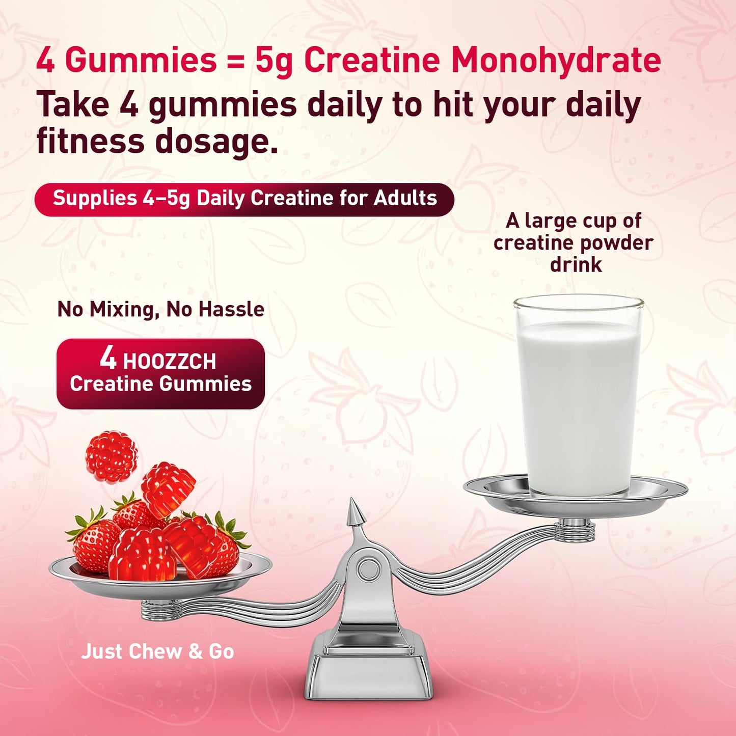 Hoozzch Creatine Gummies for Women 120 Count