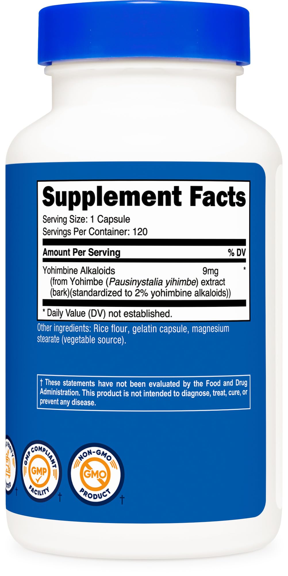 Nutricost Yohimbe Bark Extract 450mg (9mg Yohimbine Alkaloids) Capsules, 120 Count