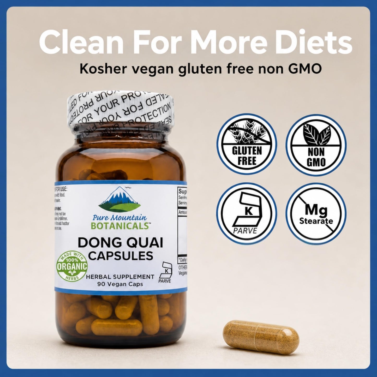 Pure Mountain Botanicals Dong Quai Capsules 90 Count