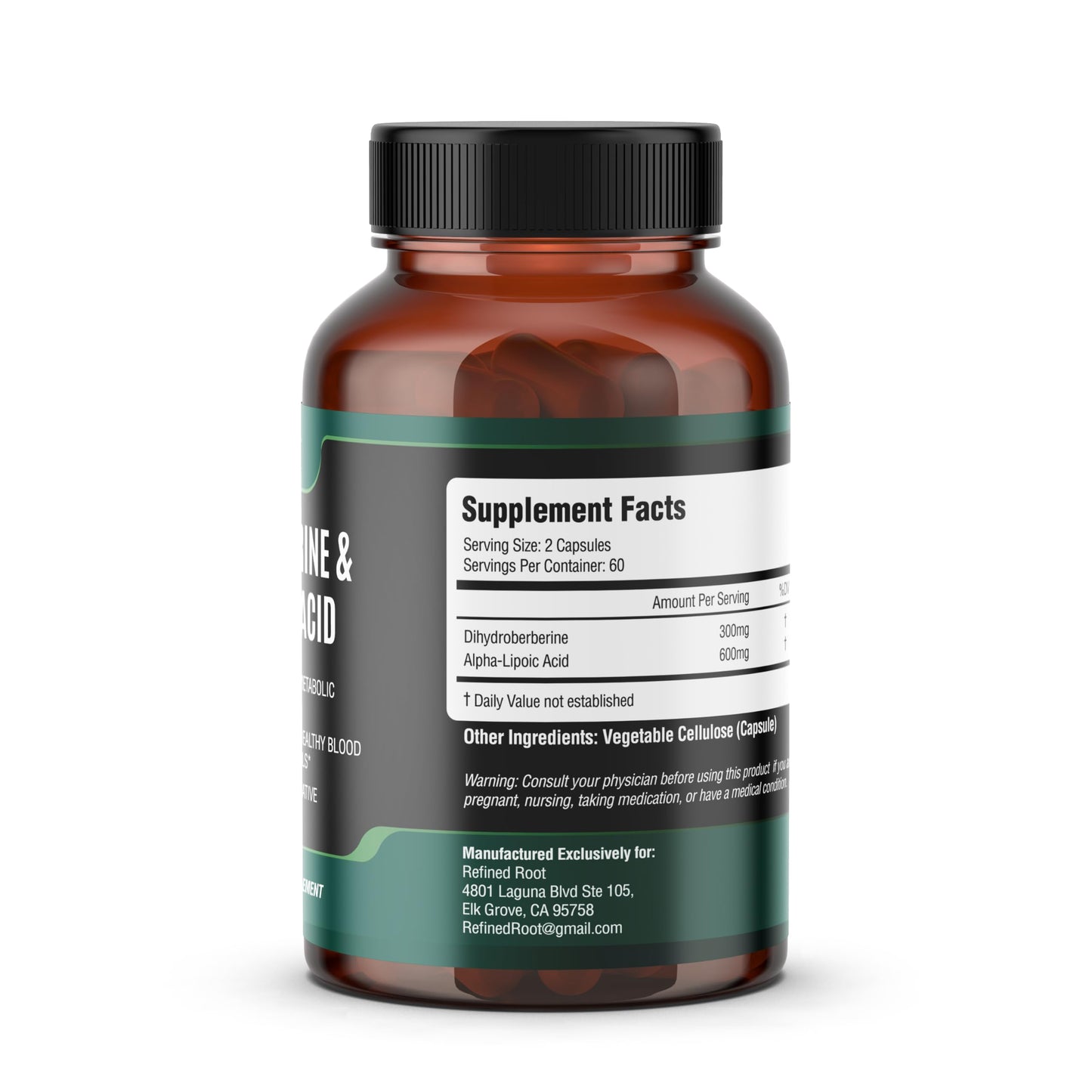 Blast Supplements Dihydroberberine 300mg with Alpha Lipoic Acid 600mg Capsule 120 Count