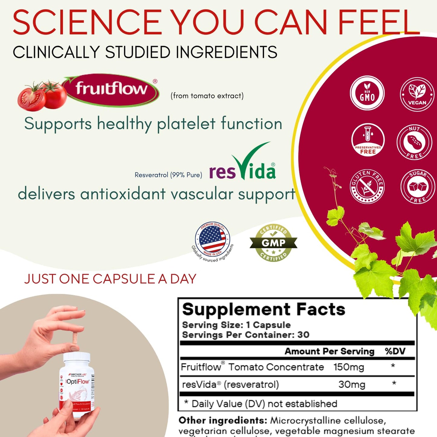 Bricker Labs OptiFlow Blood Circulation Vitamins 30 Capsules