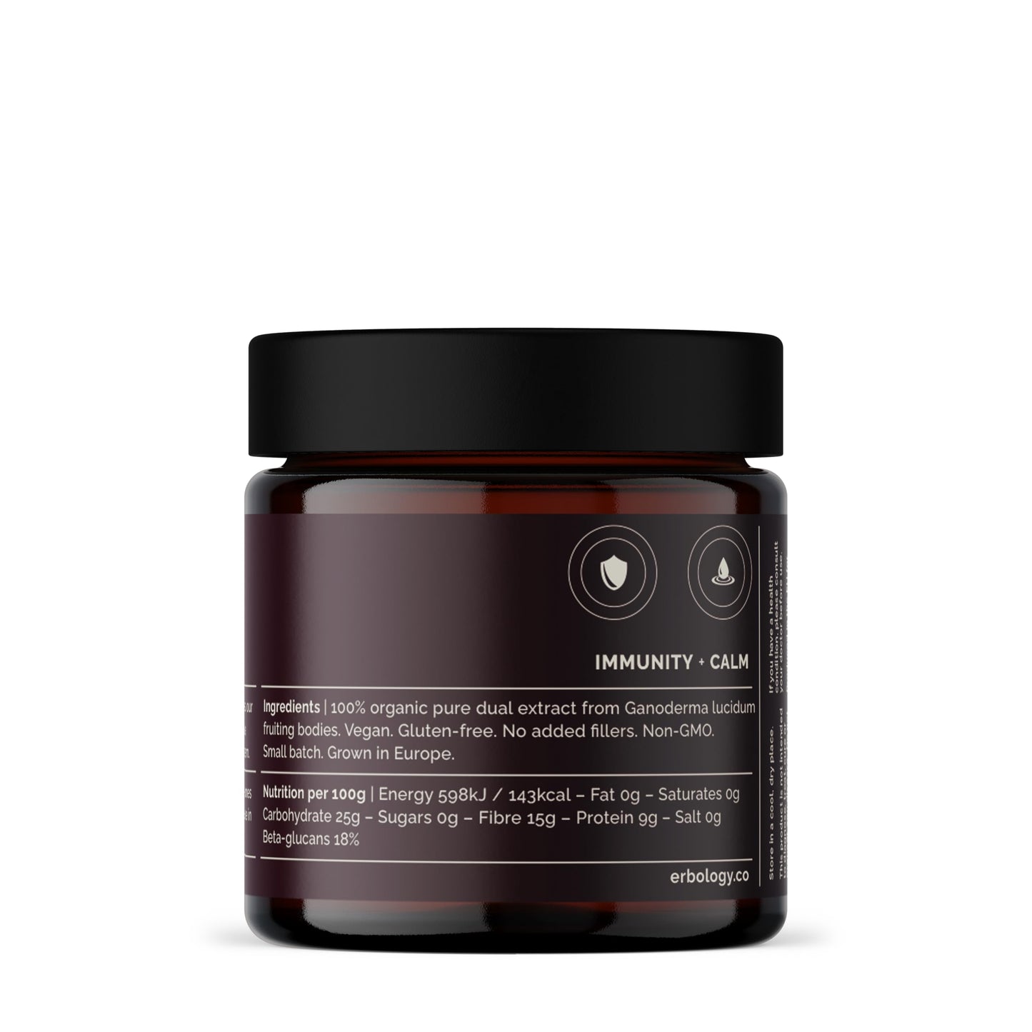 Erbology Organic Reishi Dual Extract Powder 1 Ounce