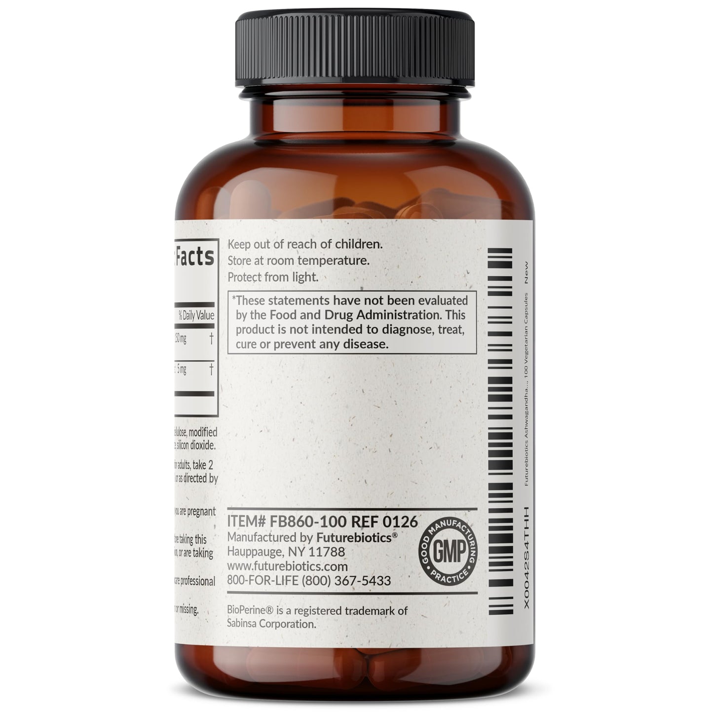 Futurebiotics Ashwagandha Extra Strength Stress & Mood Support Capsules 100 Capsules