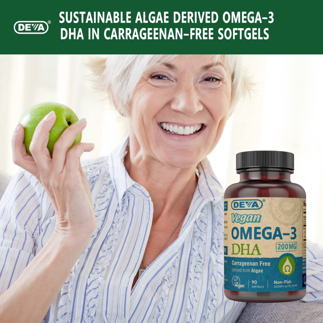DEVA Vegan Omega-3 DHA Supplement Softgels 90