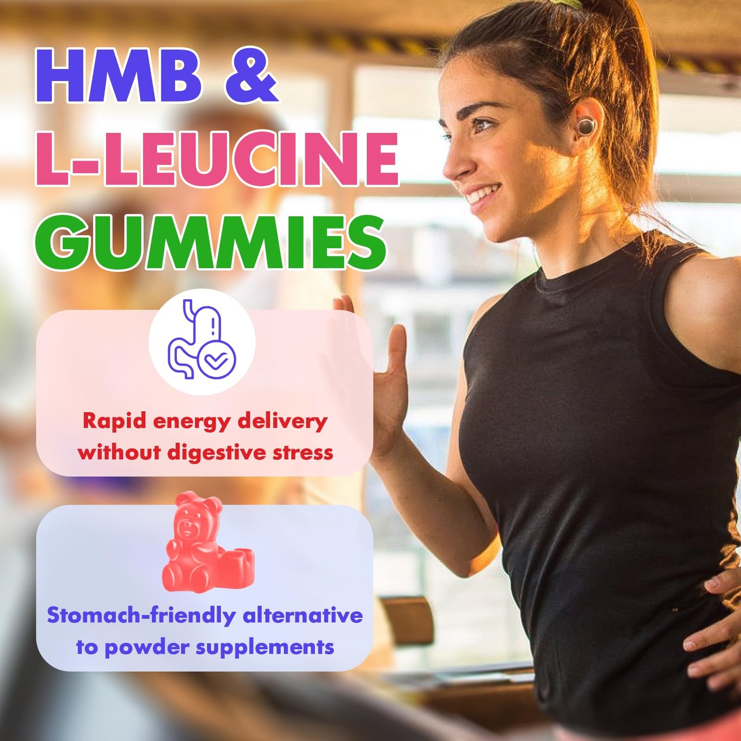 Saajoor HMB and L-Leucine 3000mg with Calcium Gummies, 2 Pack