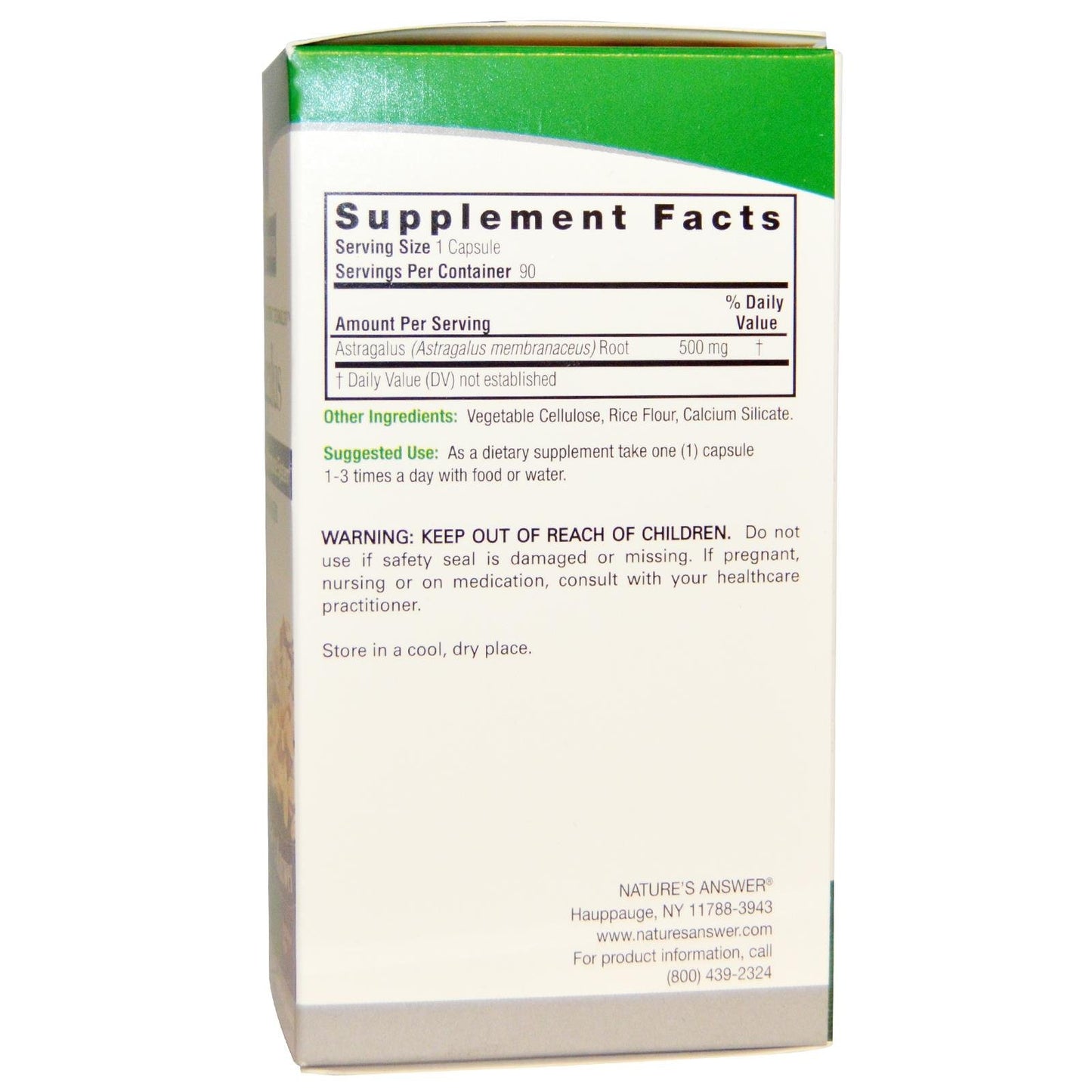 Nature's Answer Astragalus Root 90 Capsules