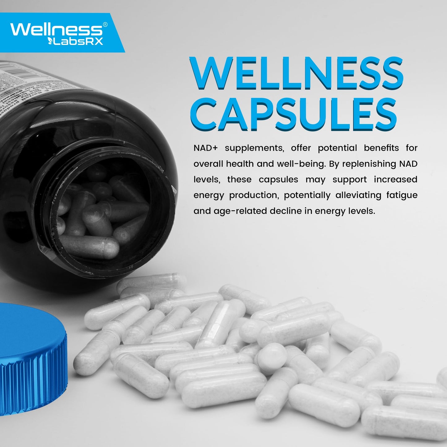 WELLNESS LABSRX Liposomal NAD Resveratrol Supplement 1500mg NAD+ Support Capsule 540