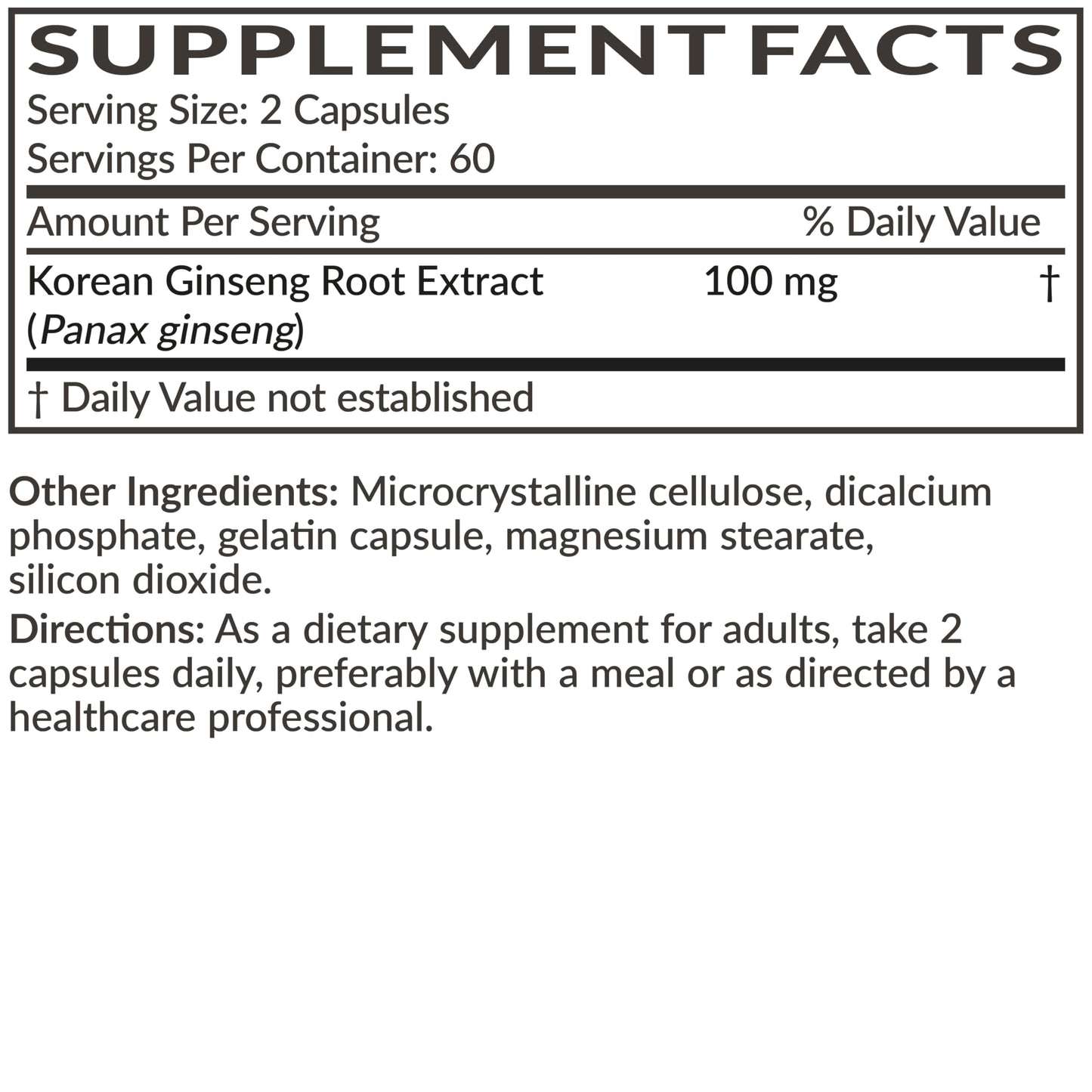 Futurebiotics Korean Panax Ginseng Energy, Memory & Brain Health Support Non-GMO Capsule, 120 Count