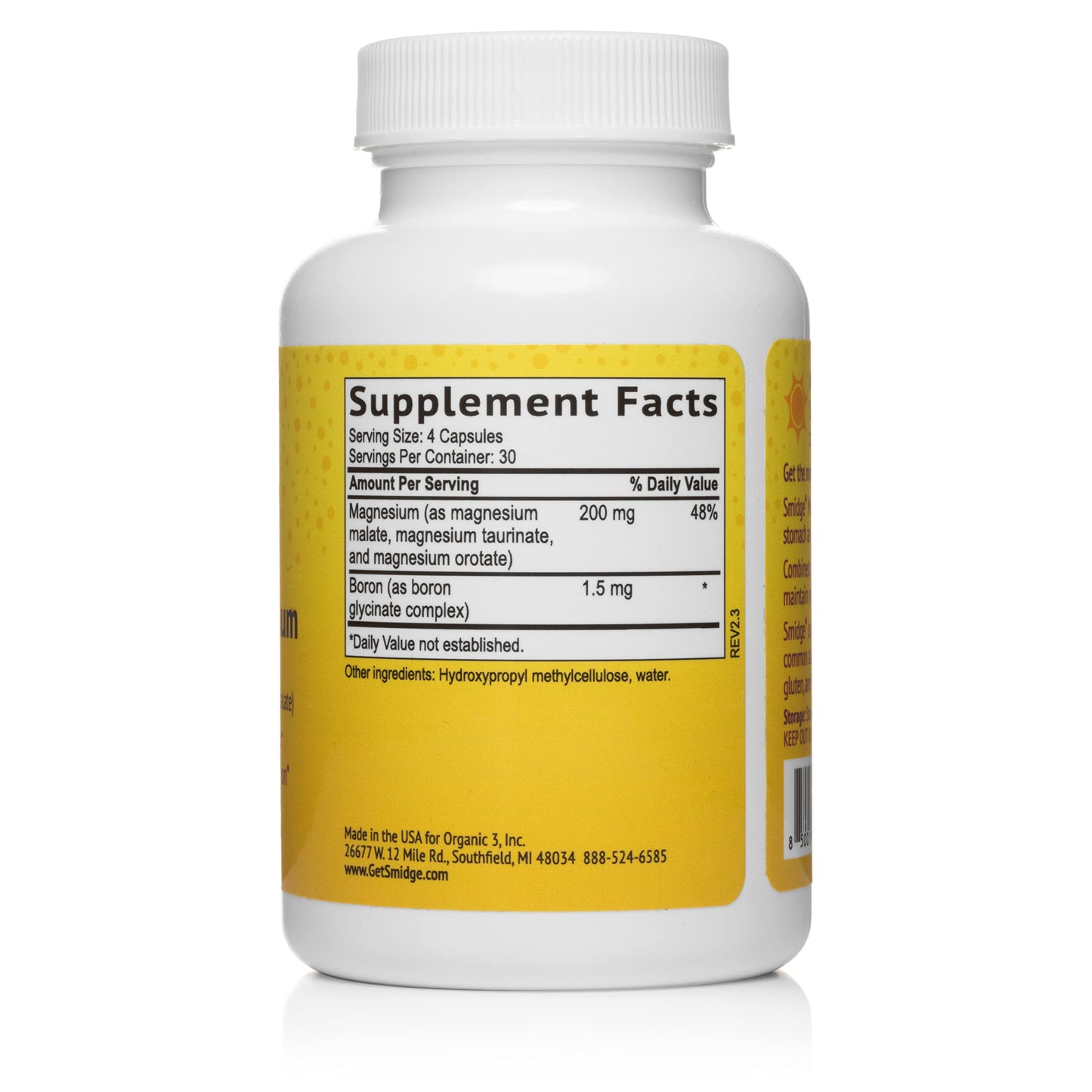 Smidge Morning Magnesium Capsules, 120 Count