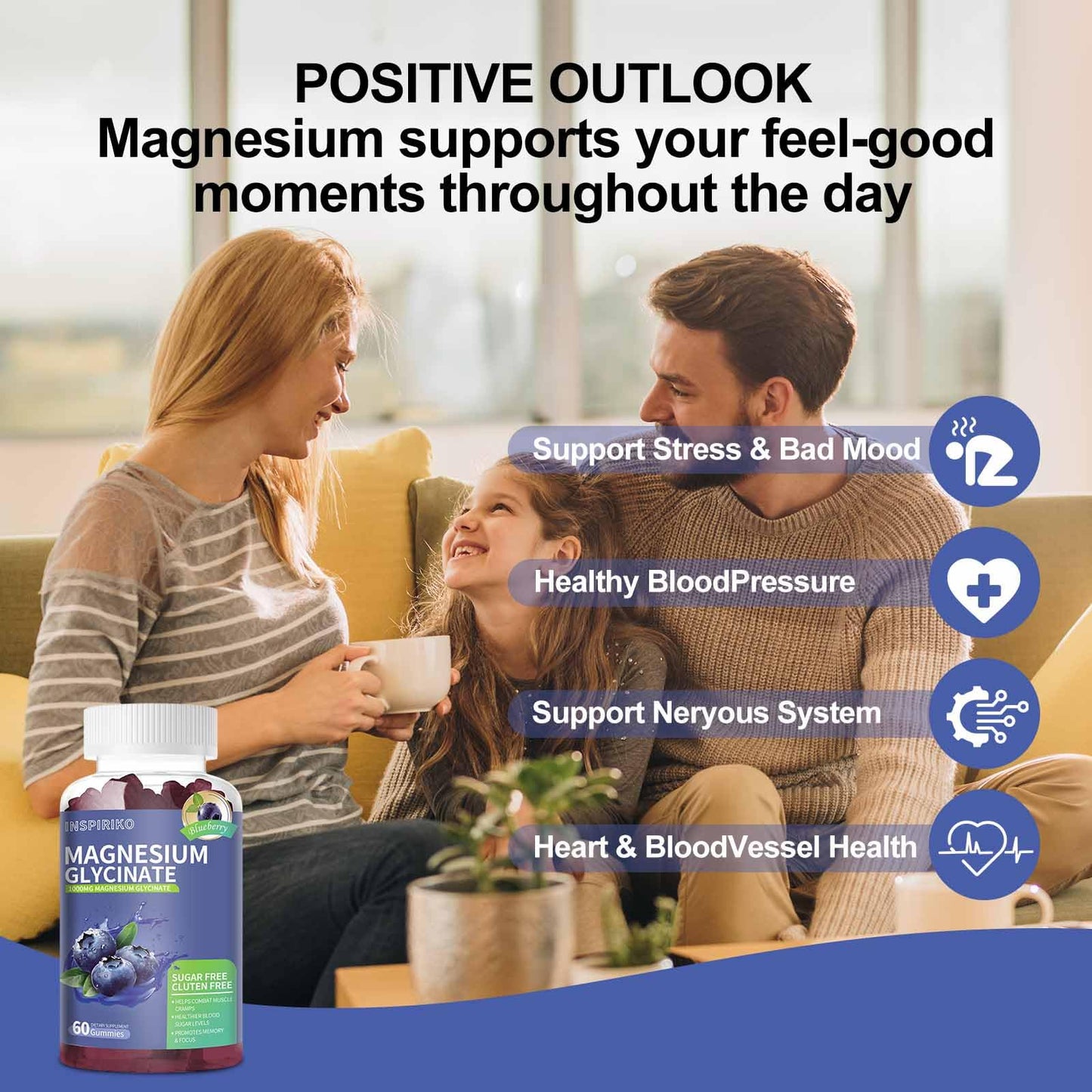 Inspiriko Magnesium Glycinate Gummies Gummy, 60 Count