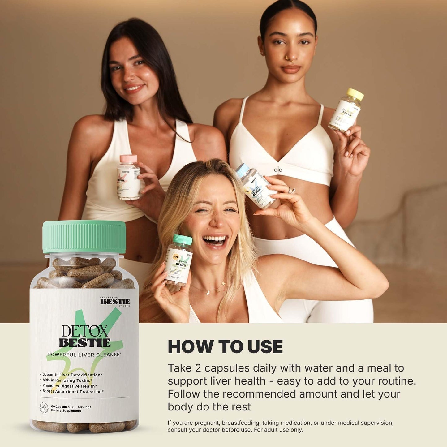 Biohacking Bestie Detox Bestie Supplement 60 Capsules