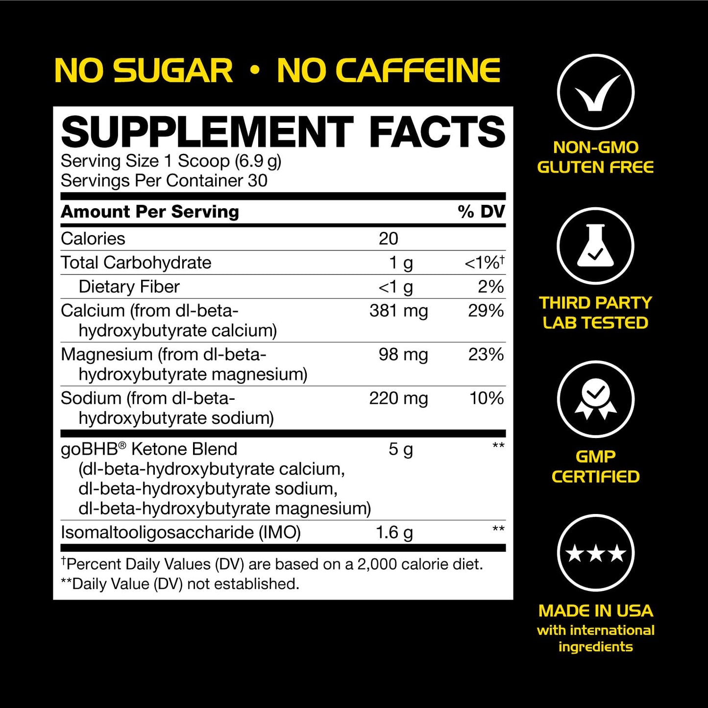 Real Ketones Nootropic Stim Free Pre Workout Powder 7.3 Ounce
