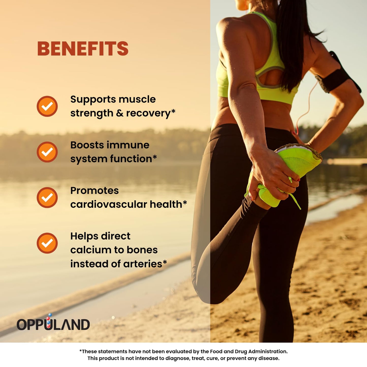 oppuland Vitamin D3 + K2 5000 IU Softgels 180