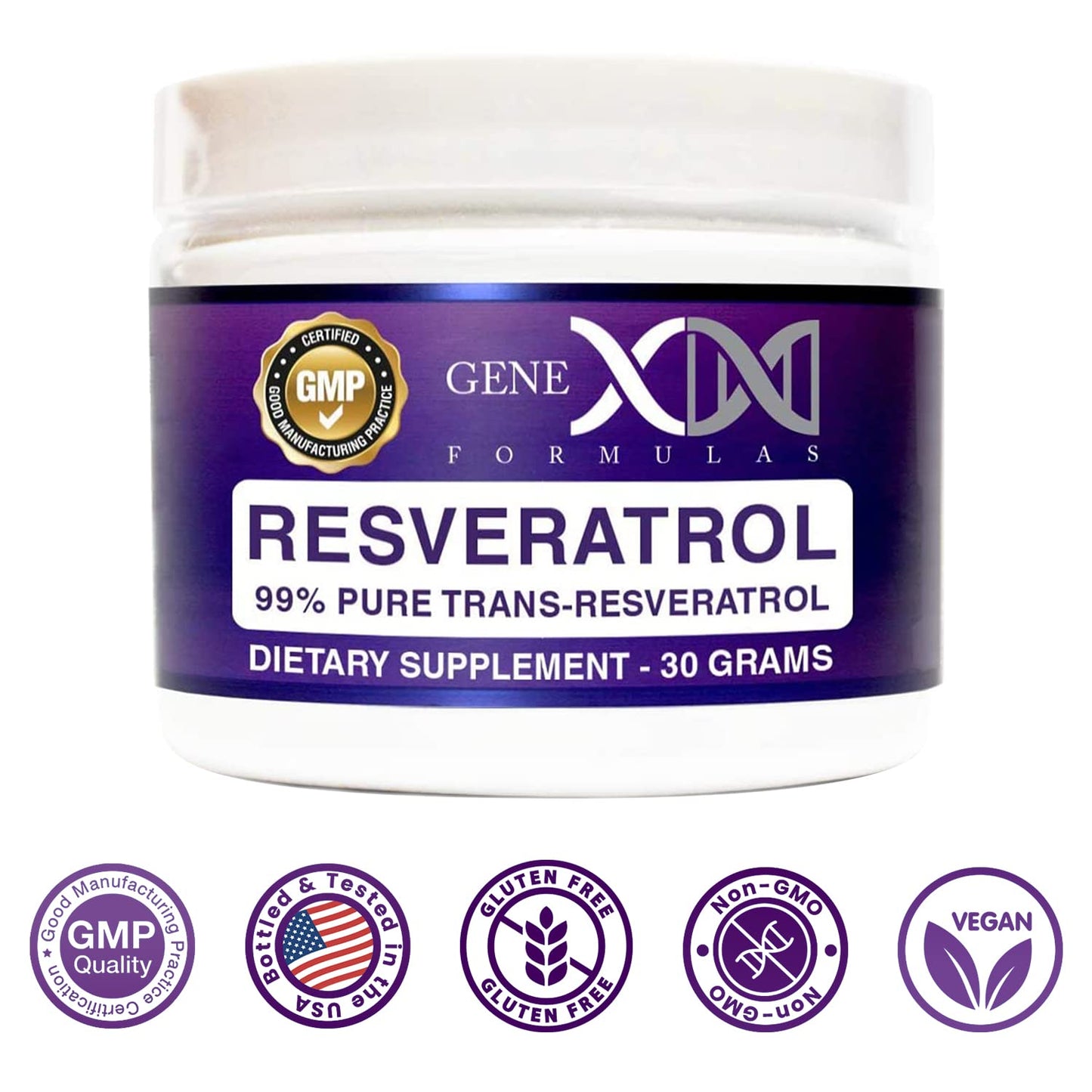 Genex Formulas Trans Resveratrol 1000mg Powder, 1.06 oz