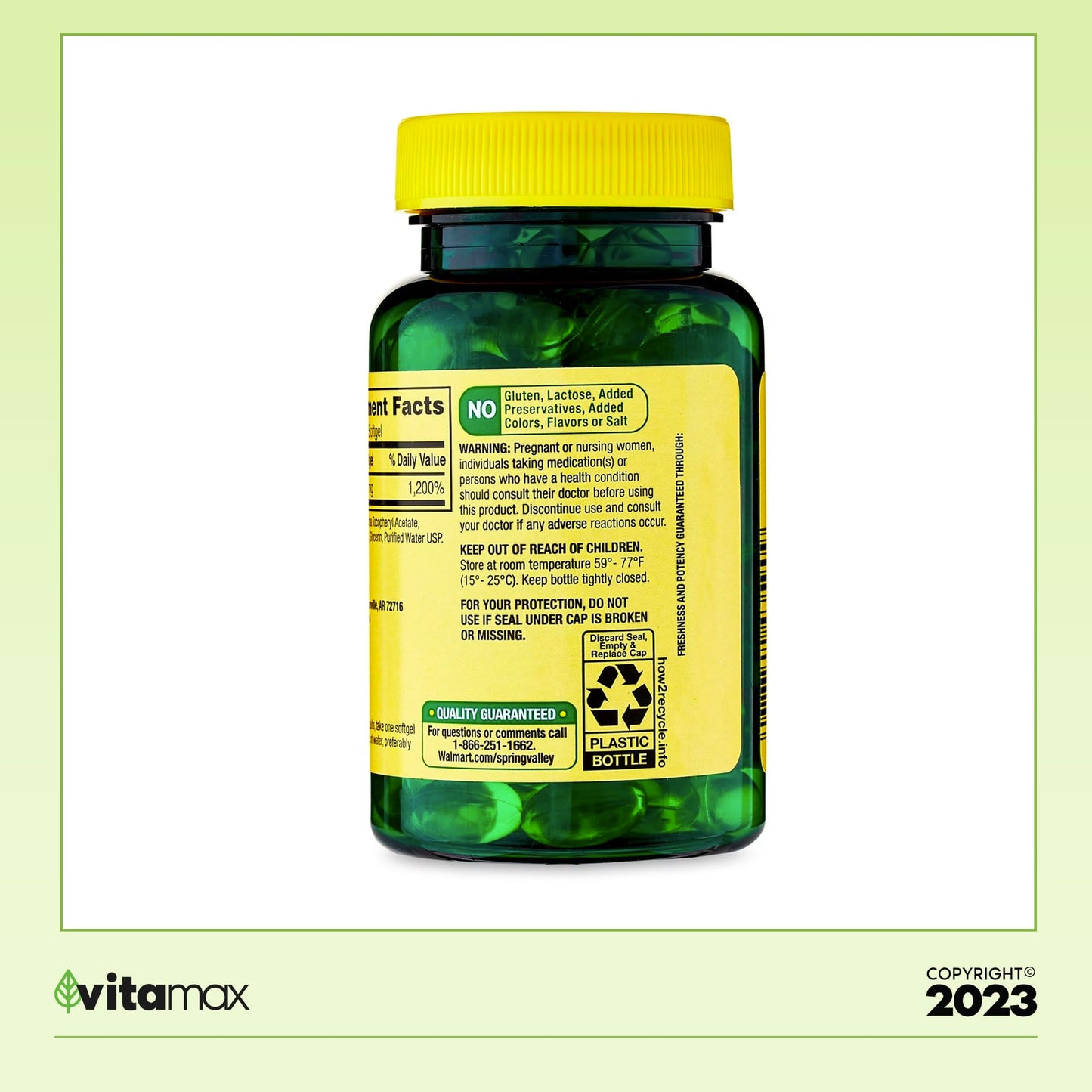 Generic Vitamin E Heart Health Dietary Supplement Softgel, 200 Count