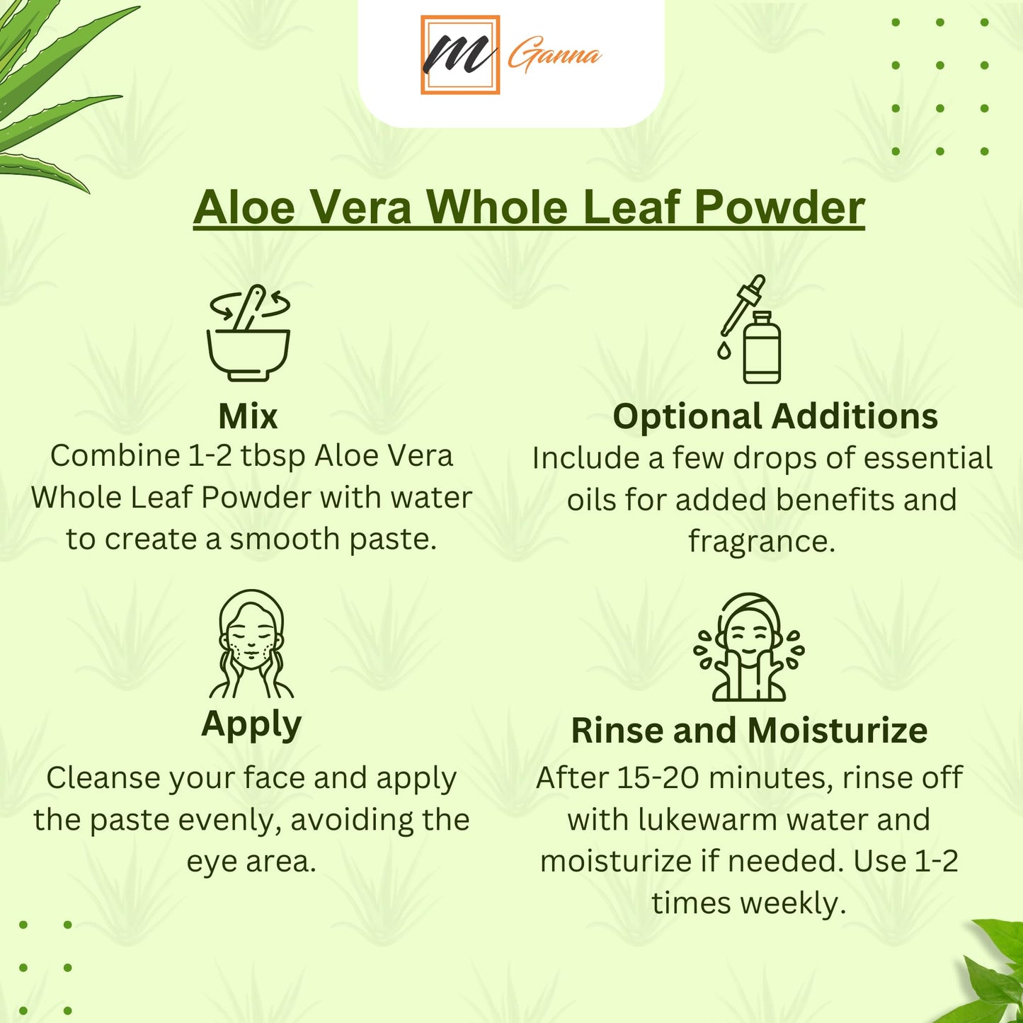 mGanna Aloe Vera Leaf Powder 3.52 Ounce