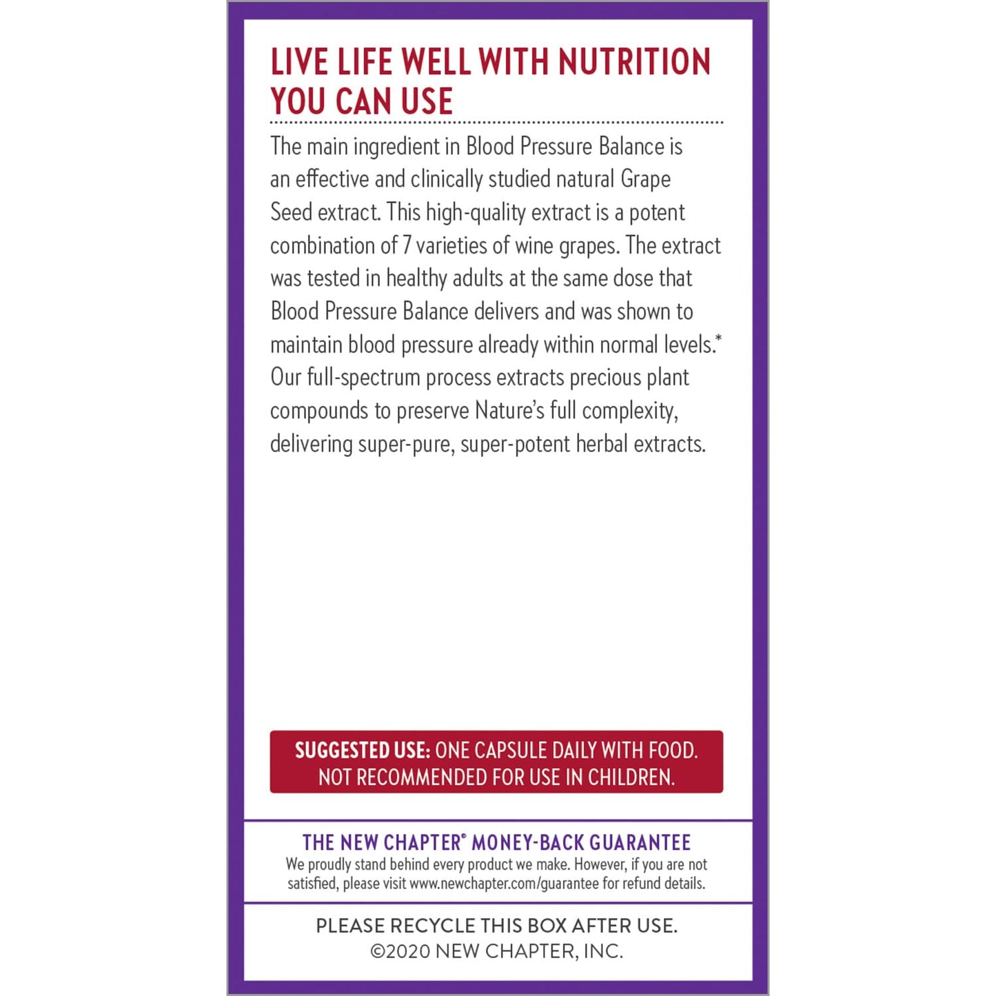 New Chapter Blood Pressure Supplement Take Care with Organic, Vegan Grapeseed + Black Currant + Non-GMO Ingredients, 30 Capsules