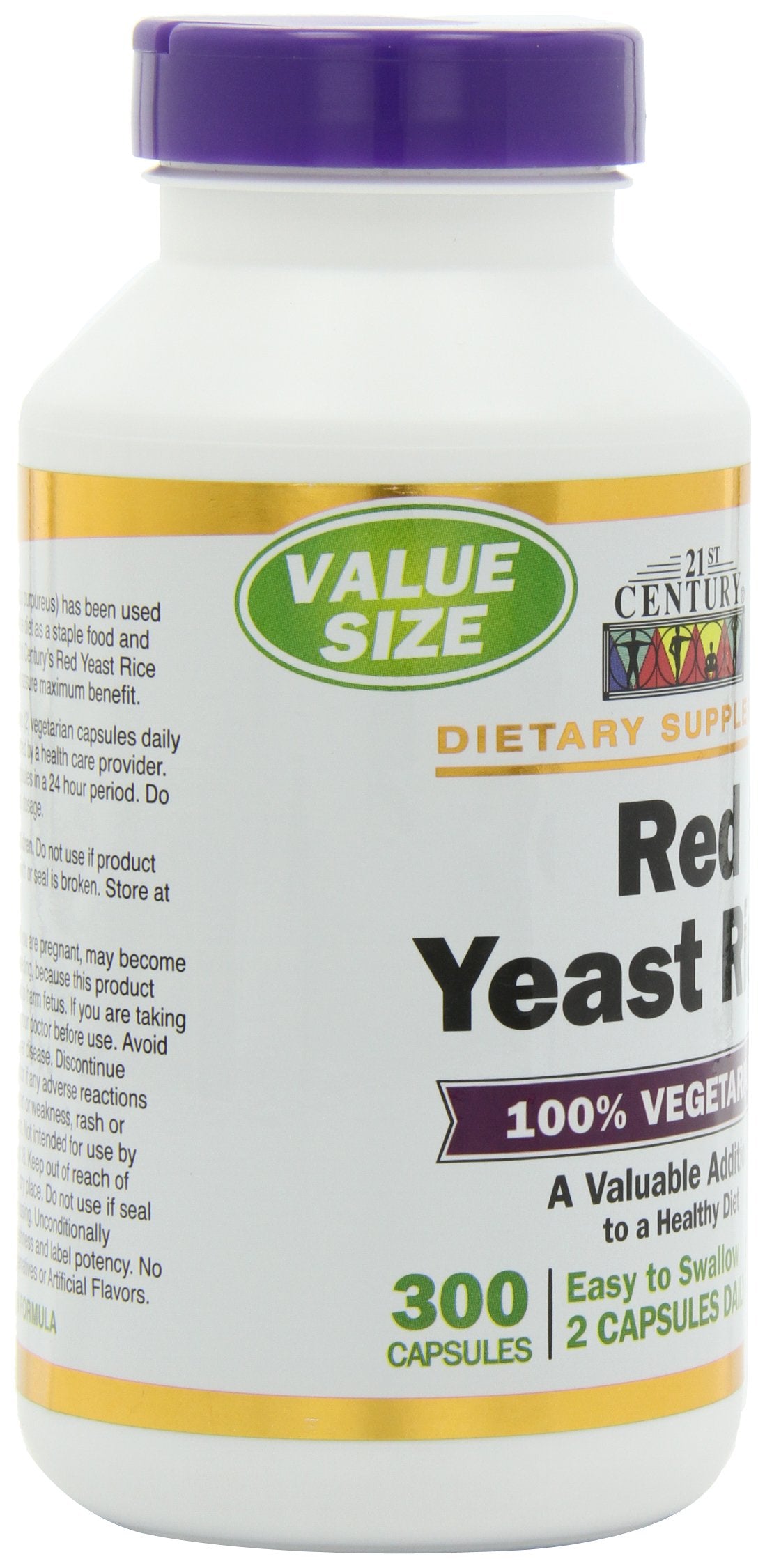 21st Century Red Yeast Rice Extract Veg Capsules, 300 Count