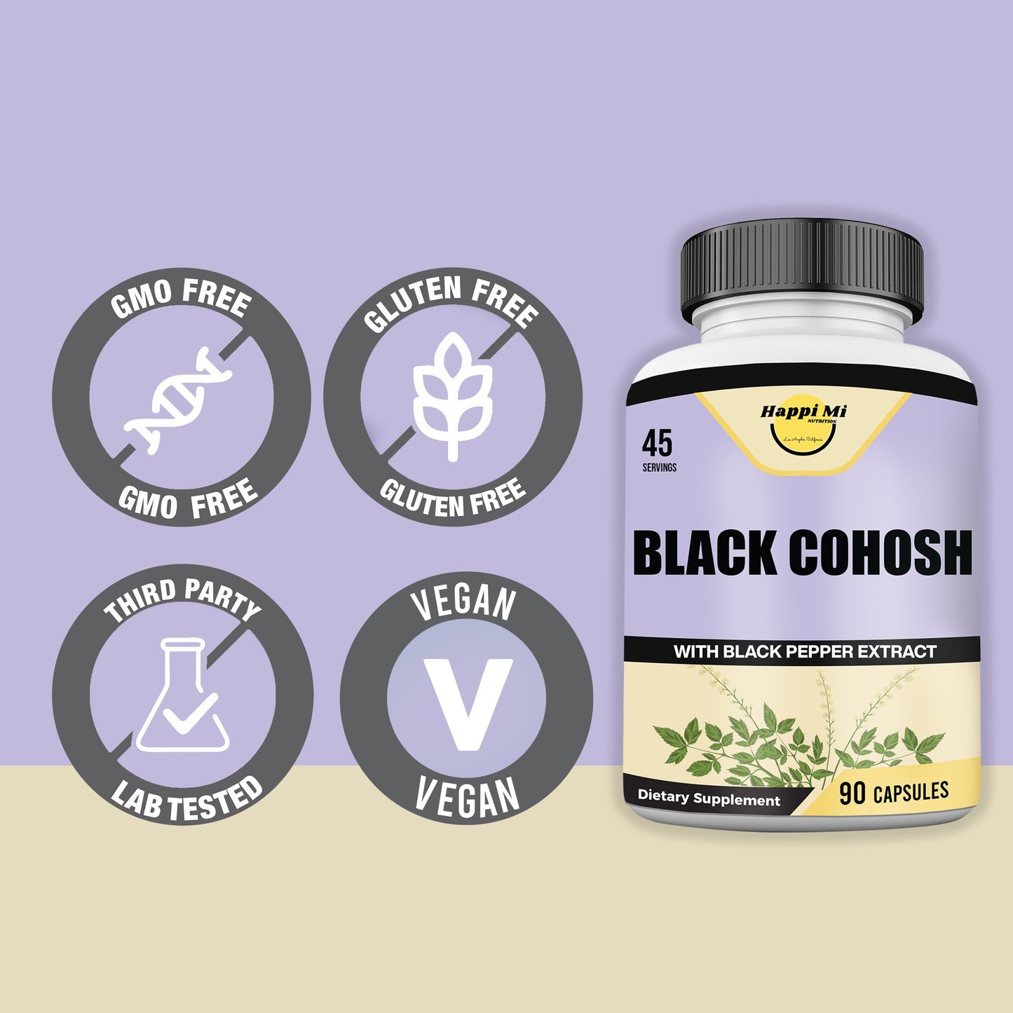 Happi Mi Nutrition Black Cohosh Capsules 90 Count