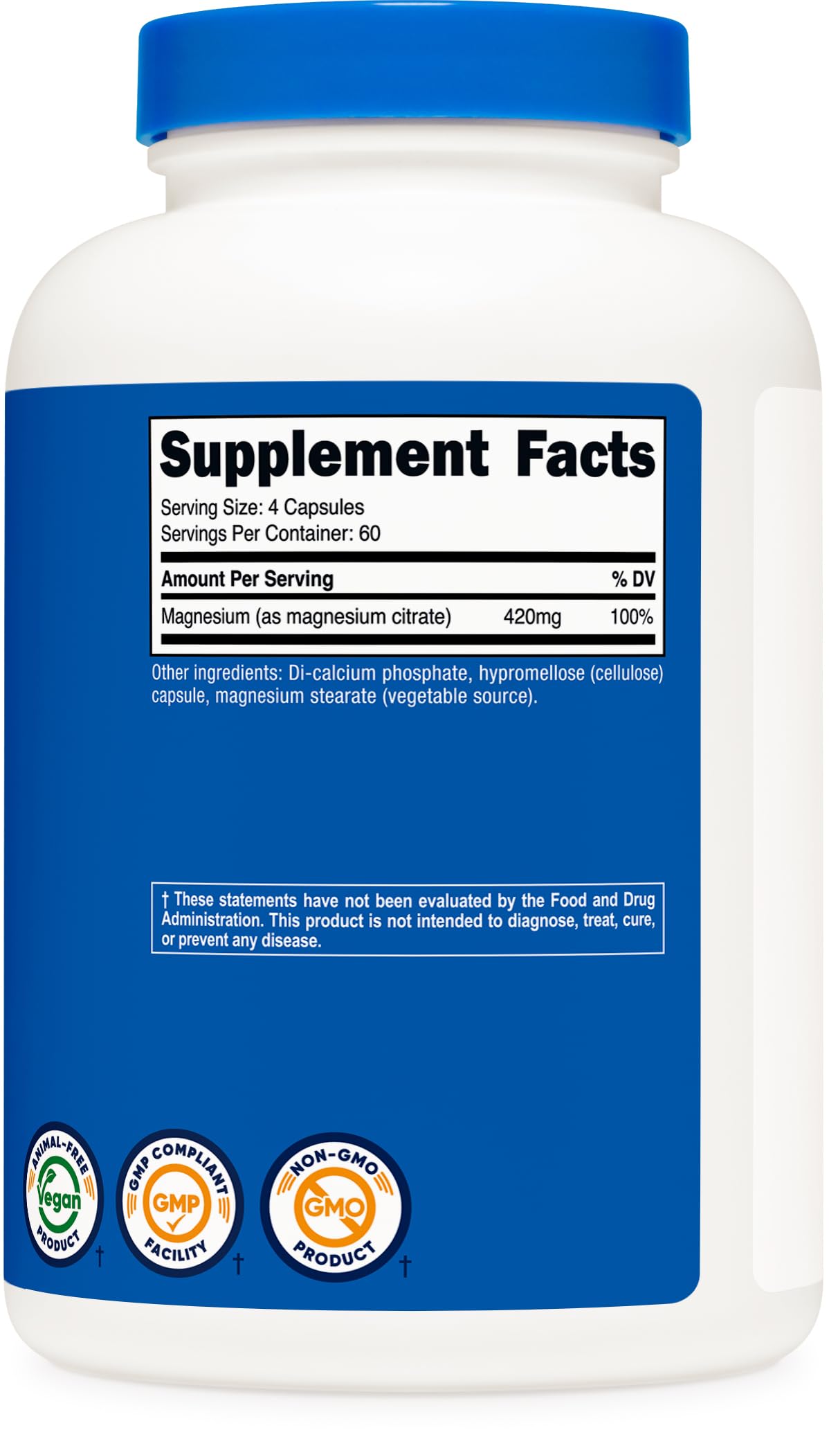 Nutricost Magnesium Citrate 420mg Capsules, 240 Count
