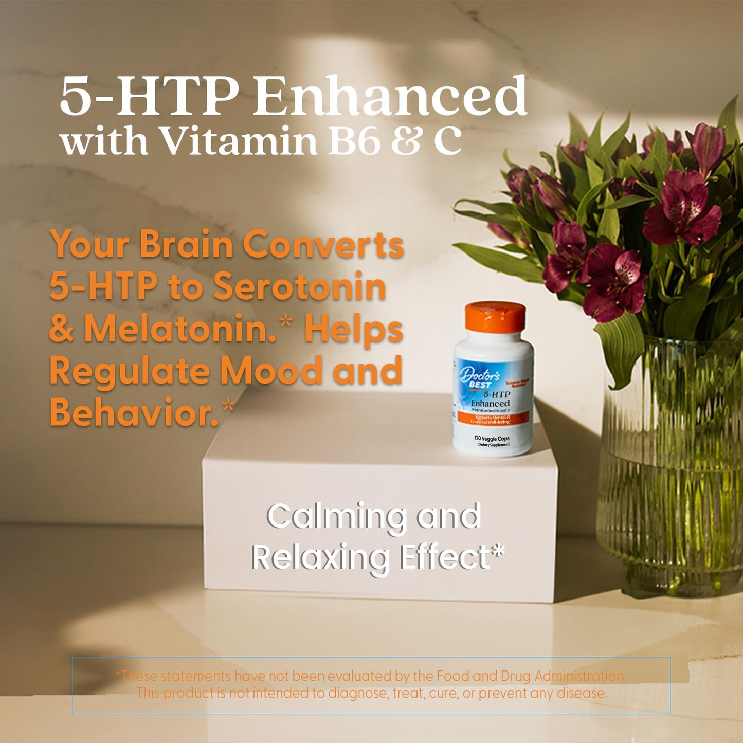 Doctor's BEST 5-HTP Enhanced with Vitamins B6 & C Capsule 120 Count