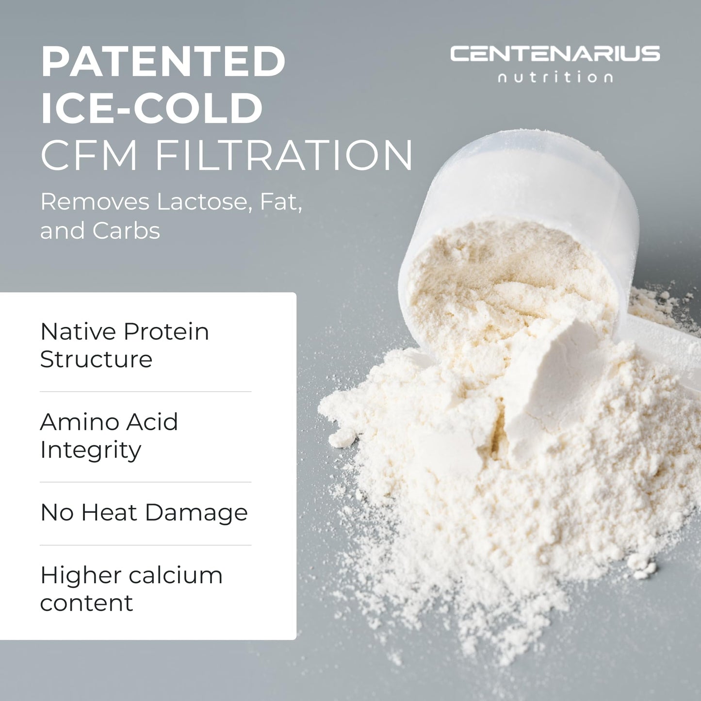 Centenarius Nutrition Irish Grass-Fed Whey Protein Isolate Powder, 1.1 Pound