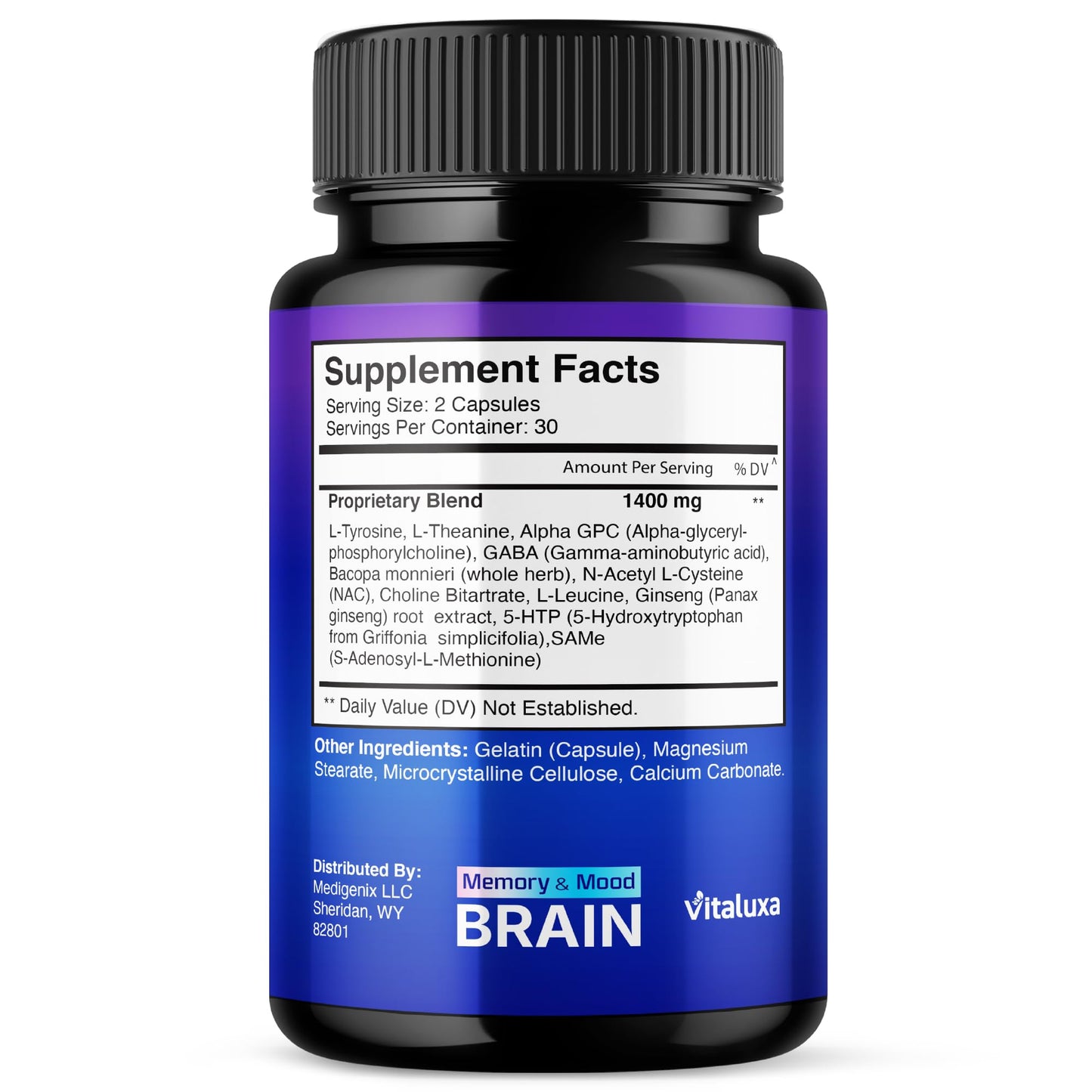 Vitaluxa Brain Memory and Mood Capsules 180 Capsules
