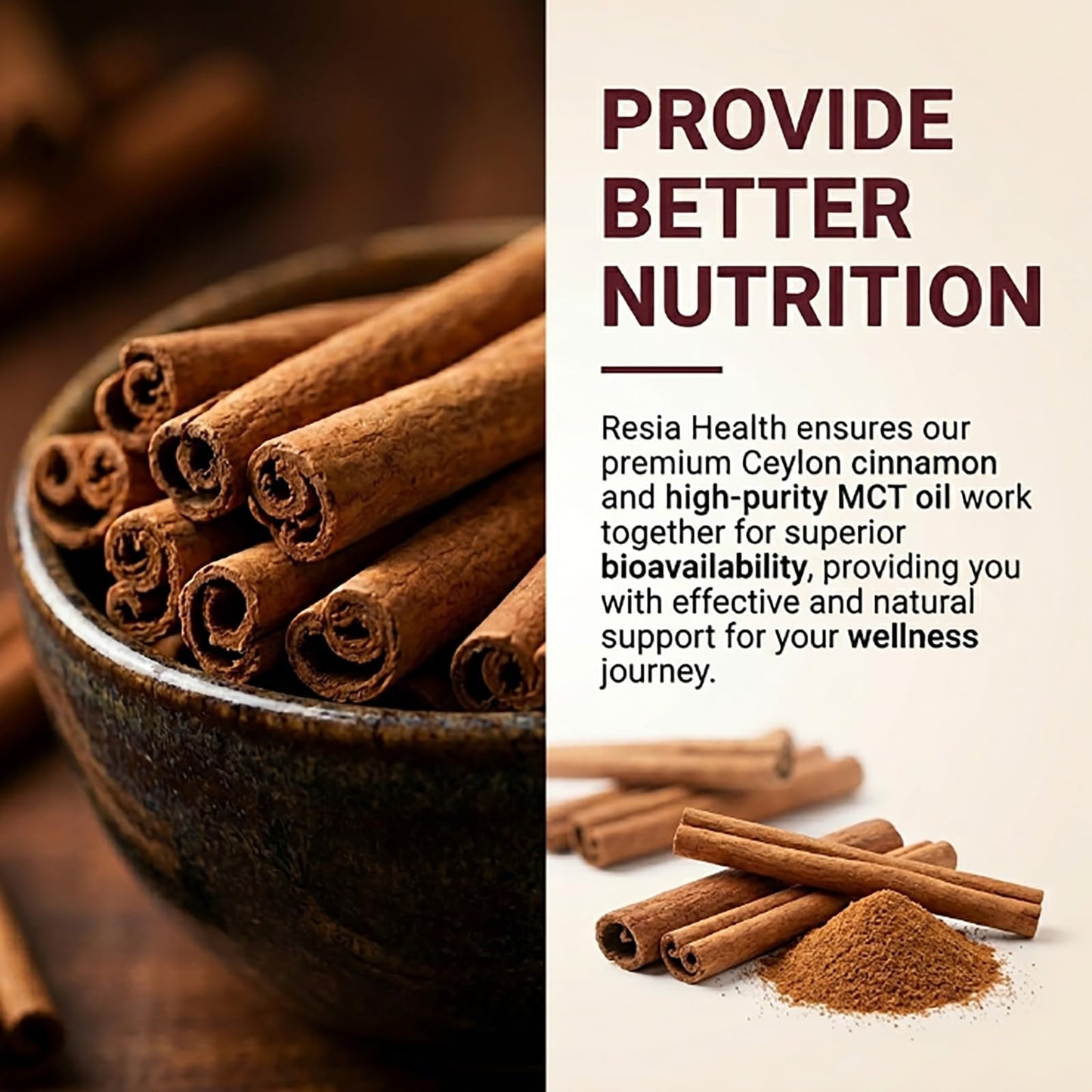 Resia Health Ceylon Cinnamon with MCT Oil Softgels, 1 Count