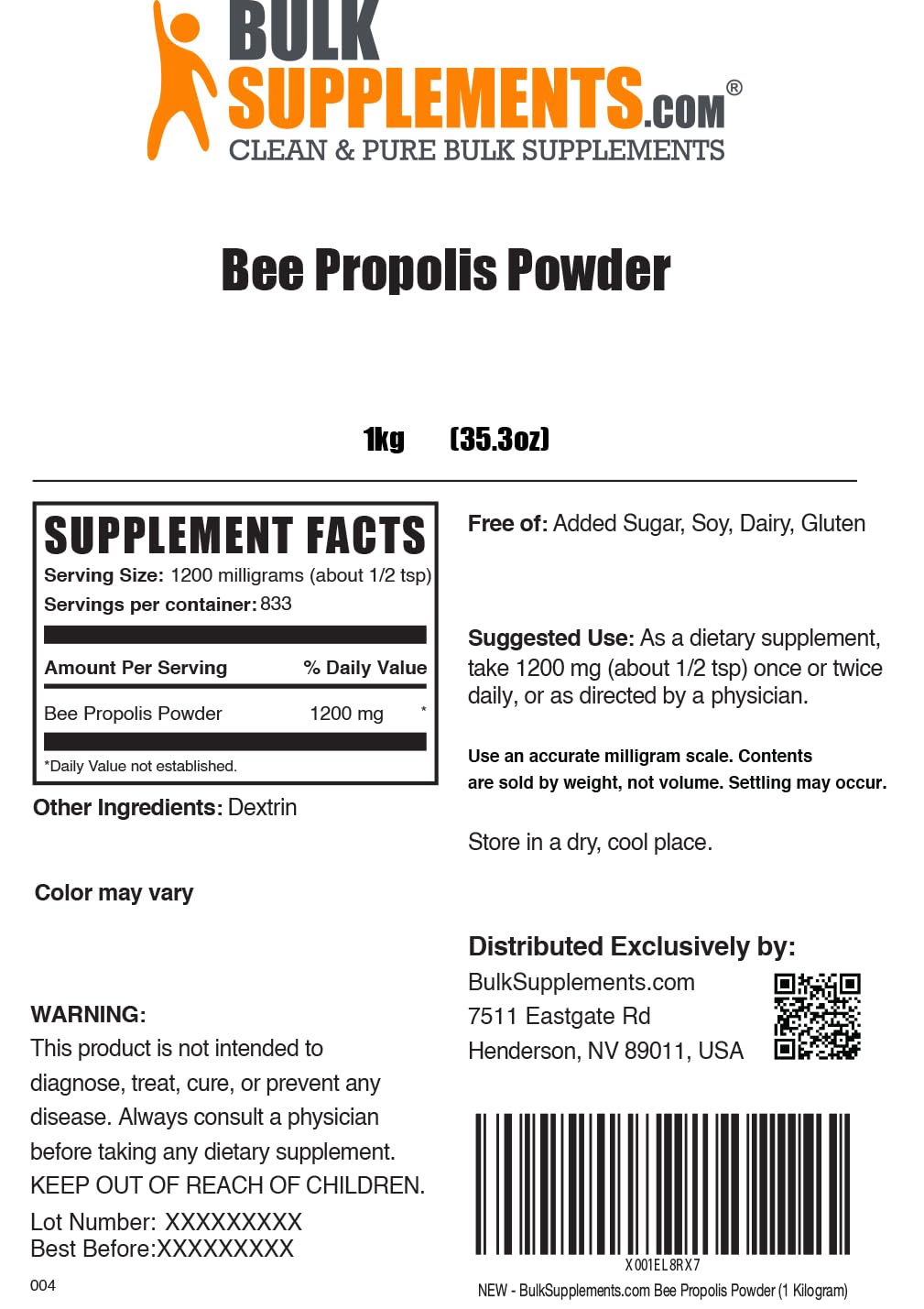 BulkSupplements Bee Propolis Powder 1 Kilogram