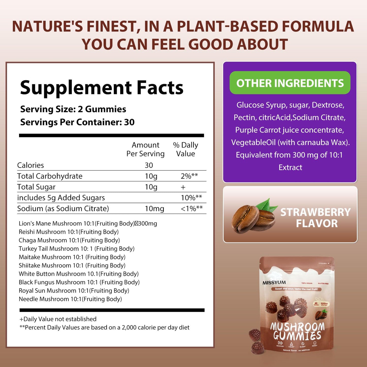 MISSYUM Mushroom Gummies 60 Count
