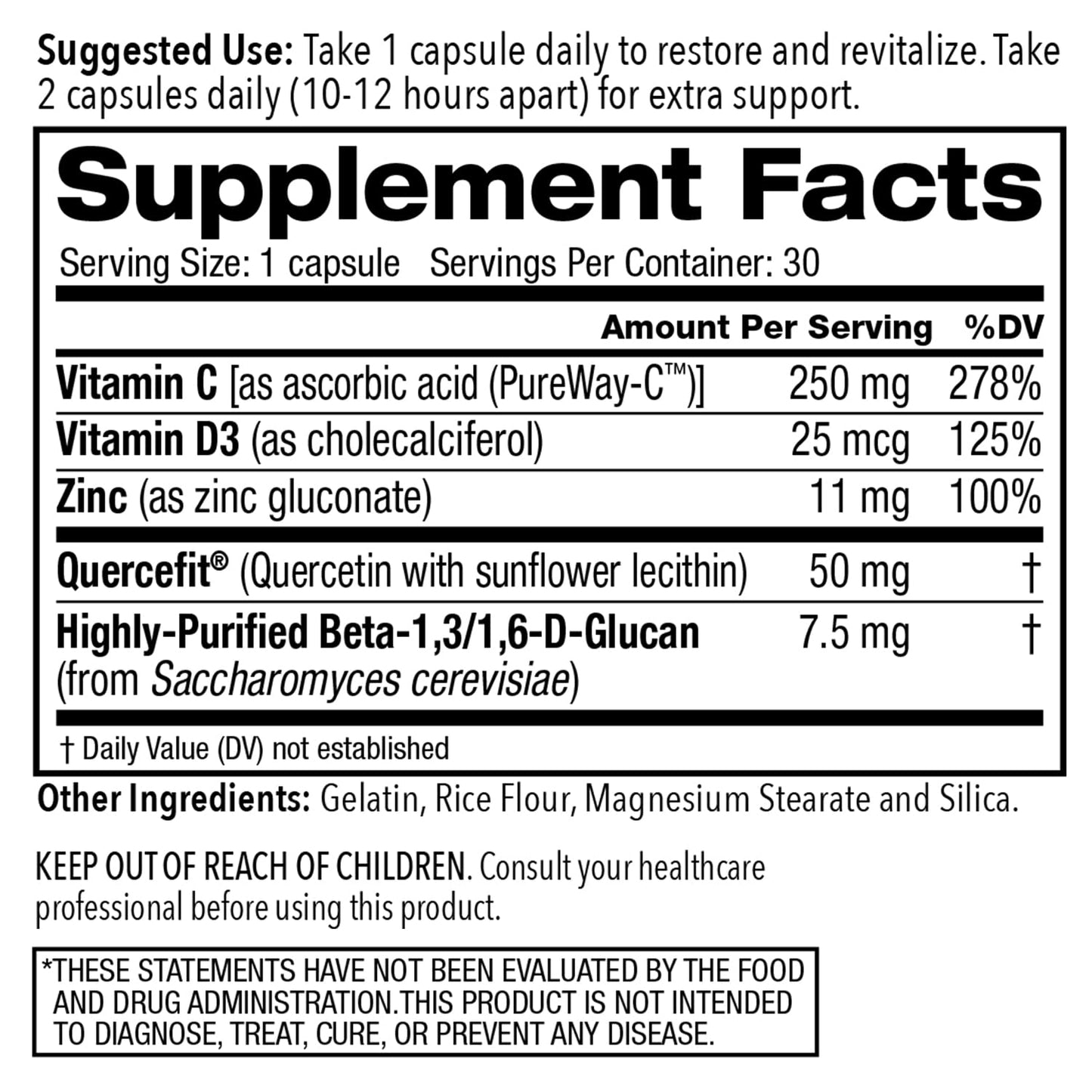 Juvenon AgeRenew Beta Glucan Anti Aging Immunity Support Supplement Capsule, 1 Count