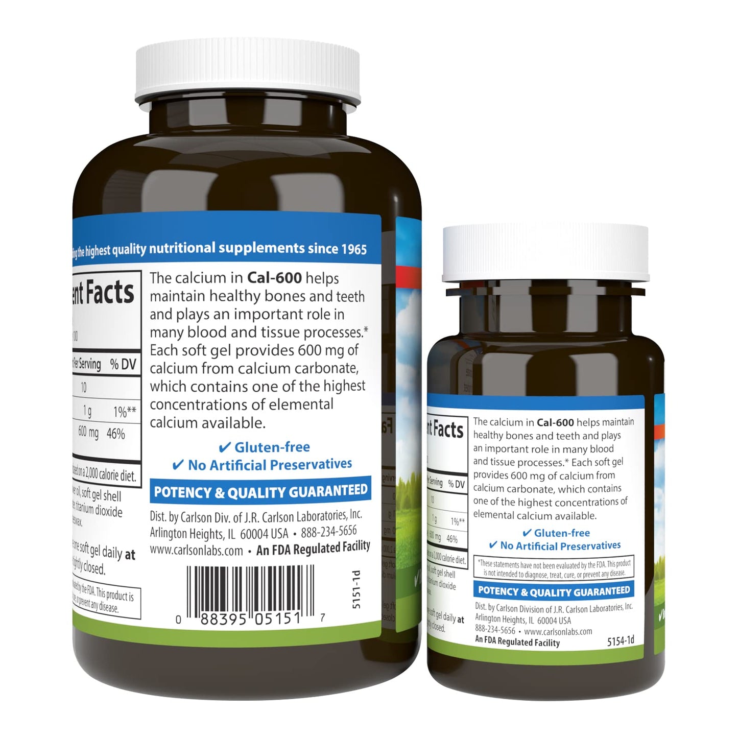 Carlson Cal-600 Calcium Softgels 100 Count