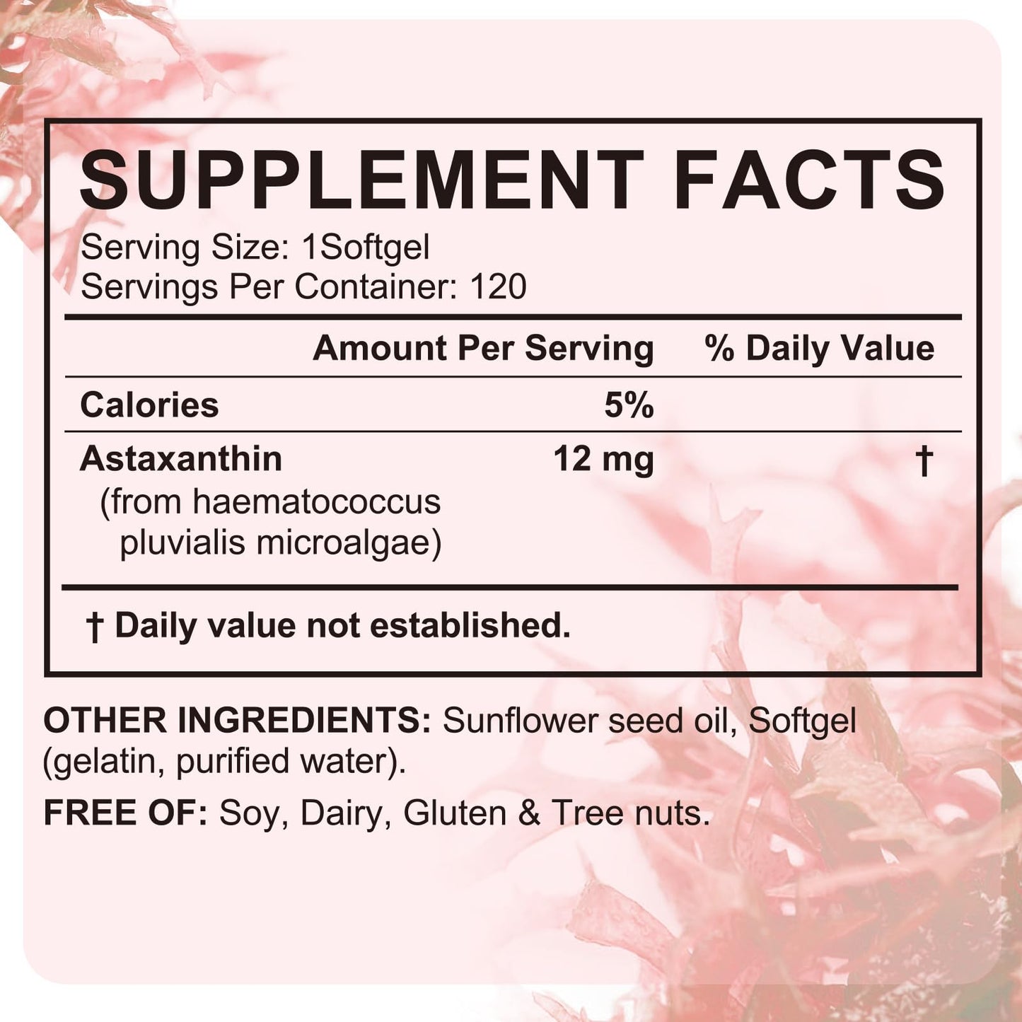 liiutry Astaxanthin 12mg Capsule, 120 Count