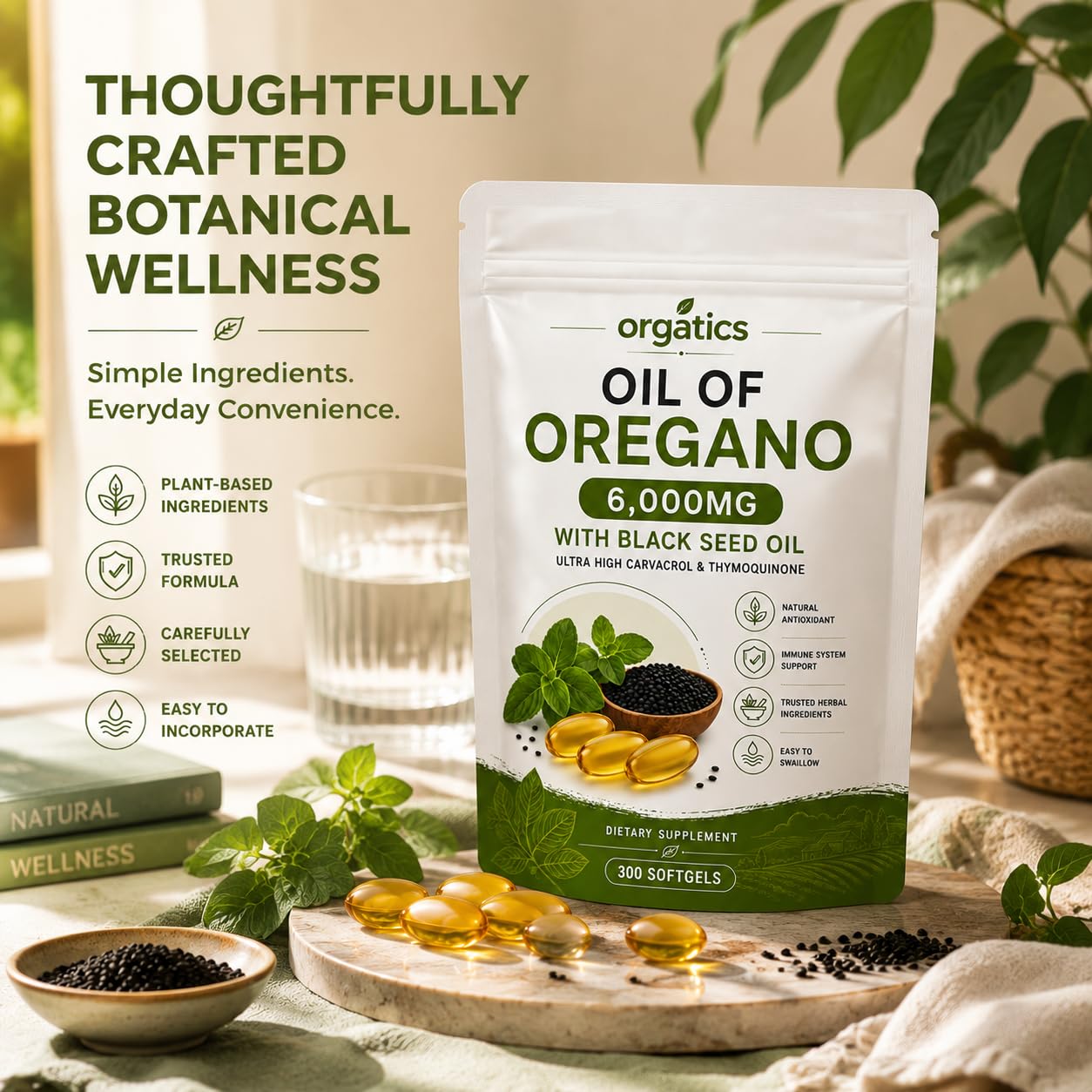 Zyvoxen Orgatics Oregano & Black Seed Softgels, 1 Count