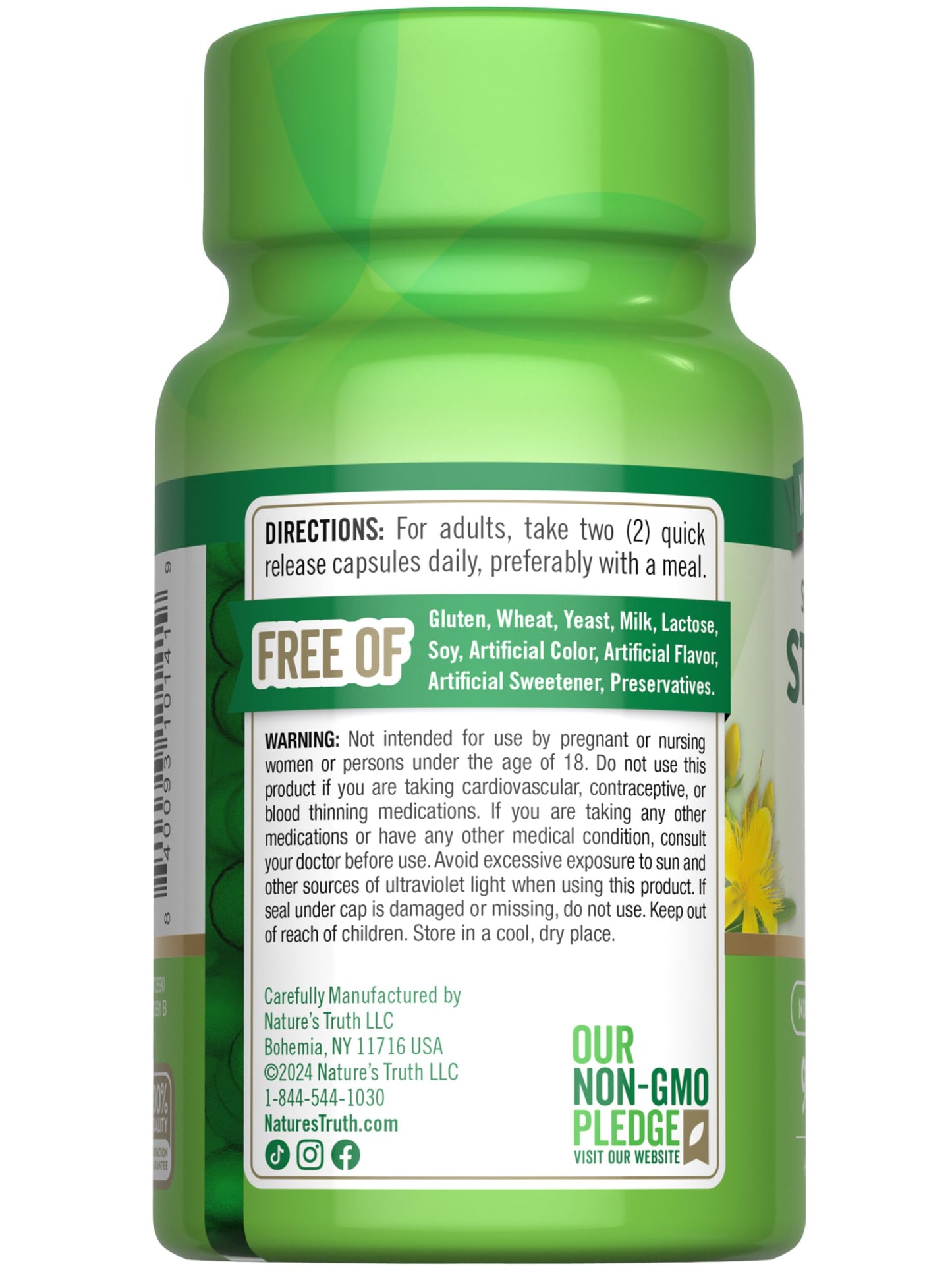 Nature's Truth St Johns Wort 600mg Capsules, 90 Count