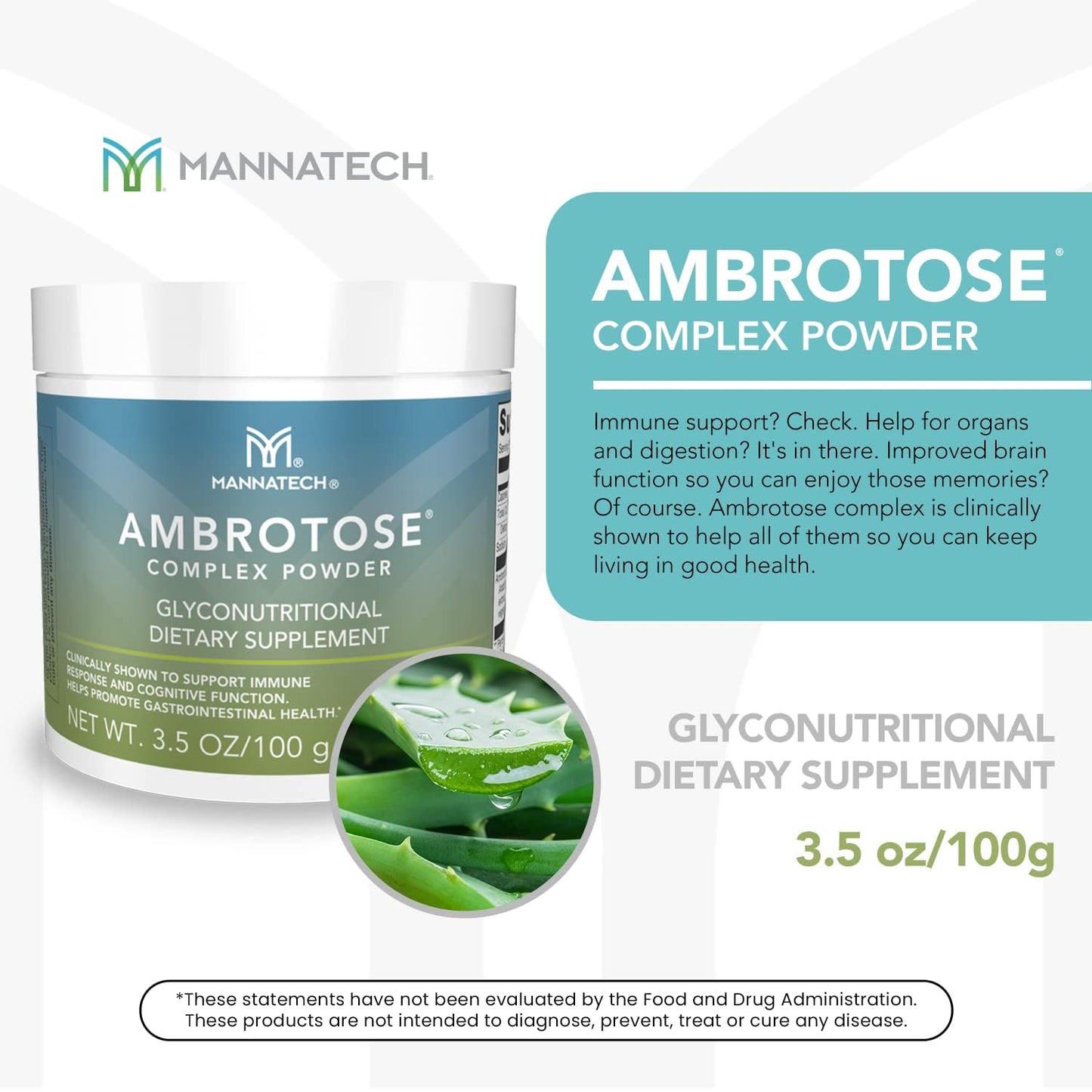 Mannatech Ambrotose Complex Immune Support Powder 3.5 Ounce