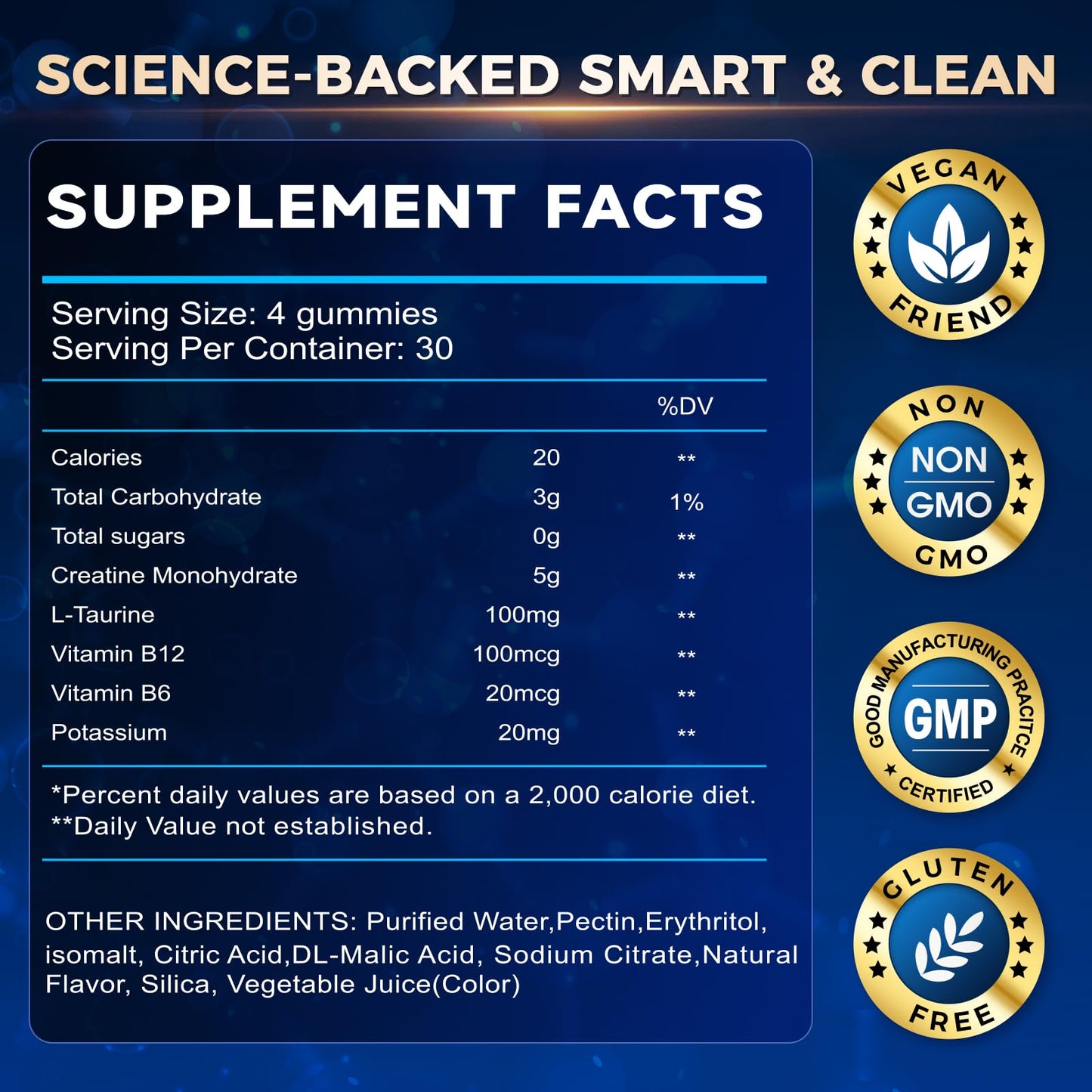 GparkNature Creatine Monohydrate Gummies 120 Count