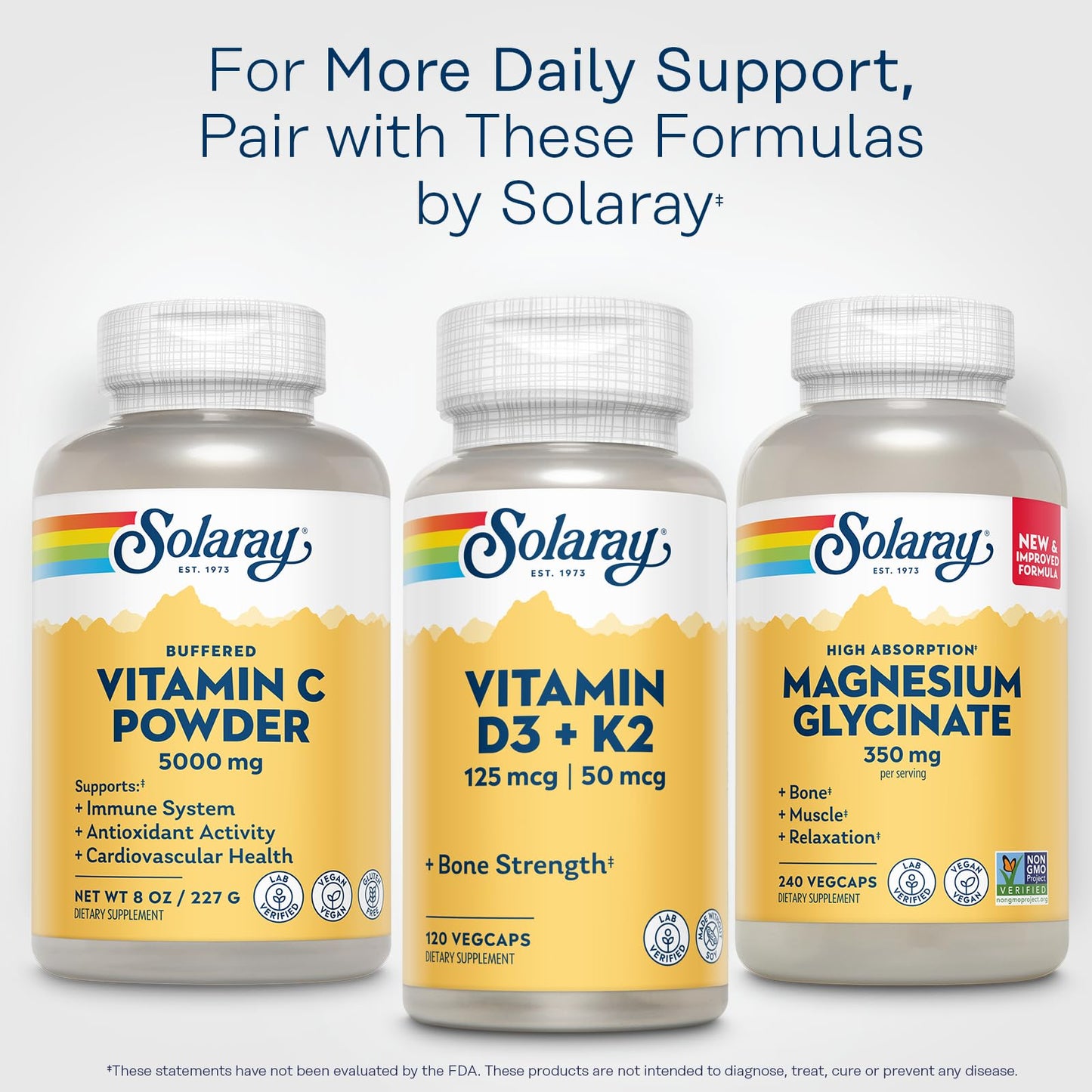 Solaray Vitamin C Powder 5000mg Buffered with 570mg Calcium 8 oz