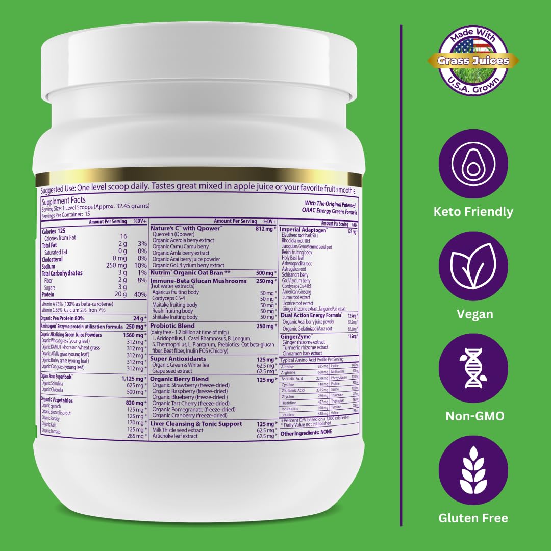 Paradise Herbs Protein & Greens Powder Unflavored, 16 oz