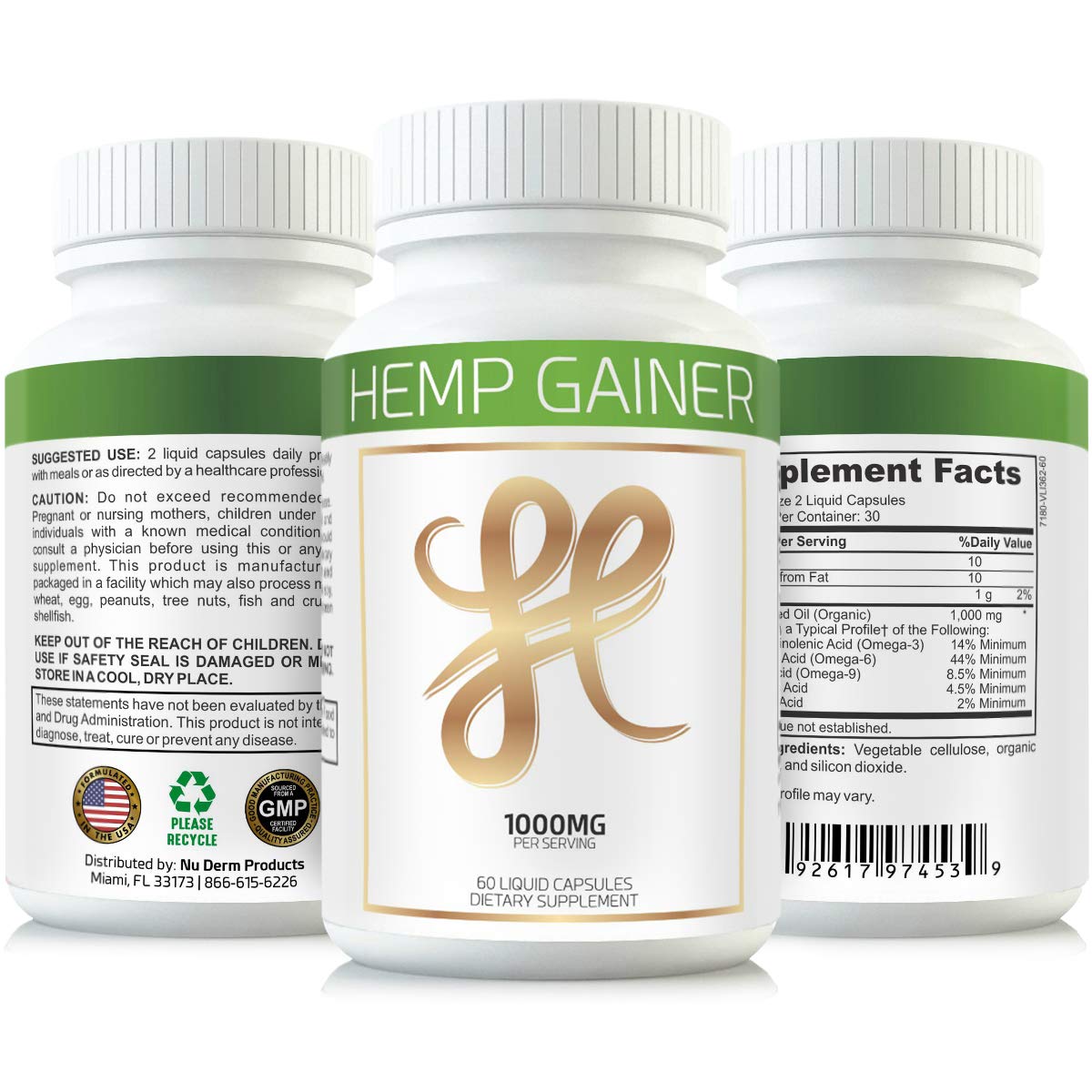 Hemp Gainer Weight Gain Pills Capsule 60 Count