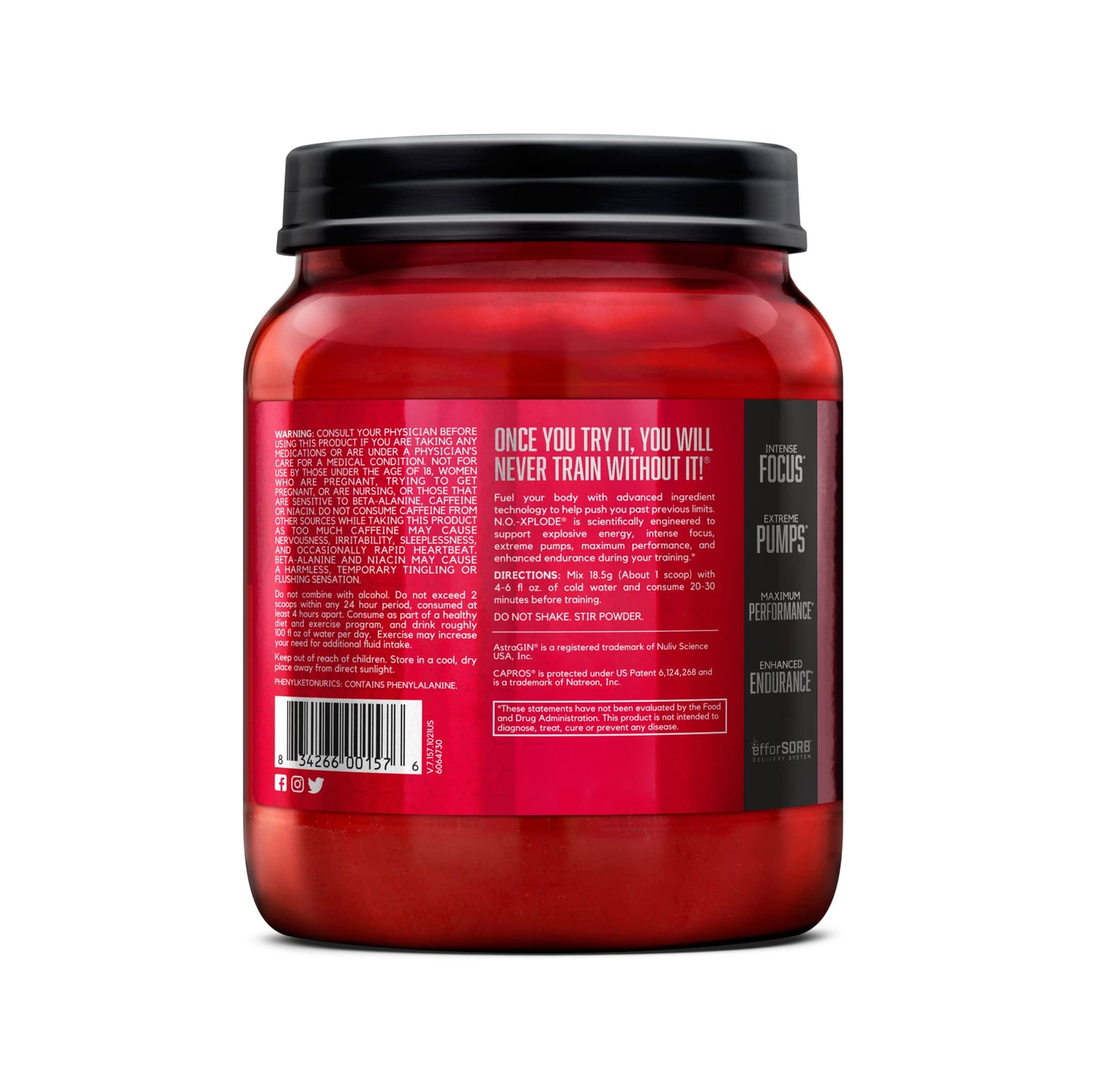 BSN N.O.-XPLODE Pre Workout Powder Watermelon 39.2