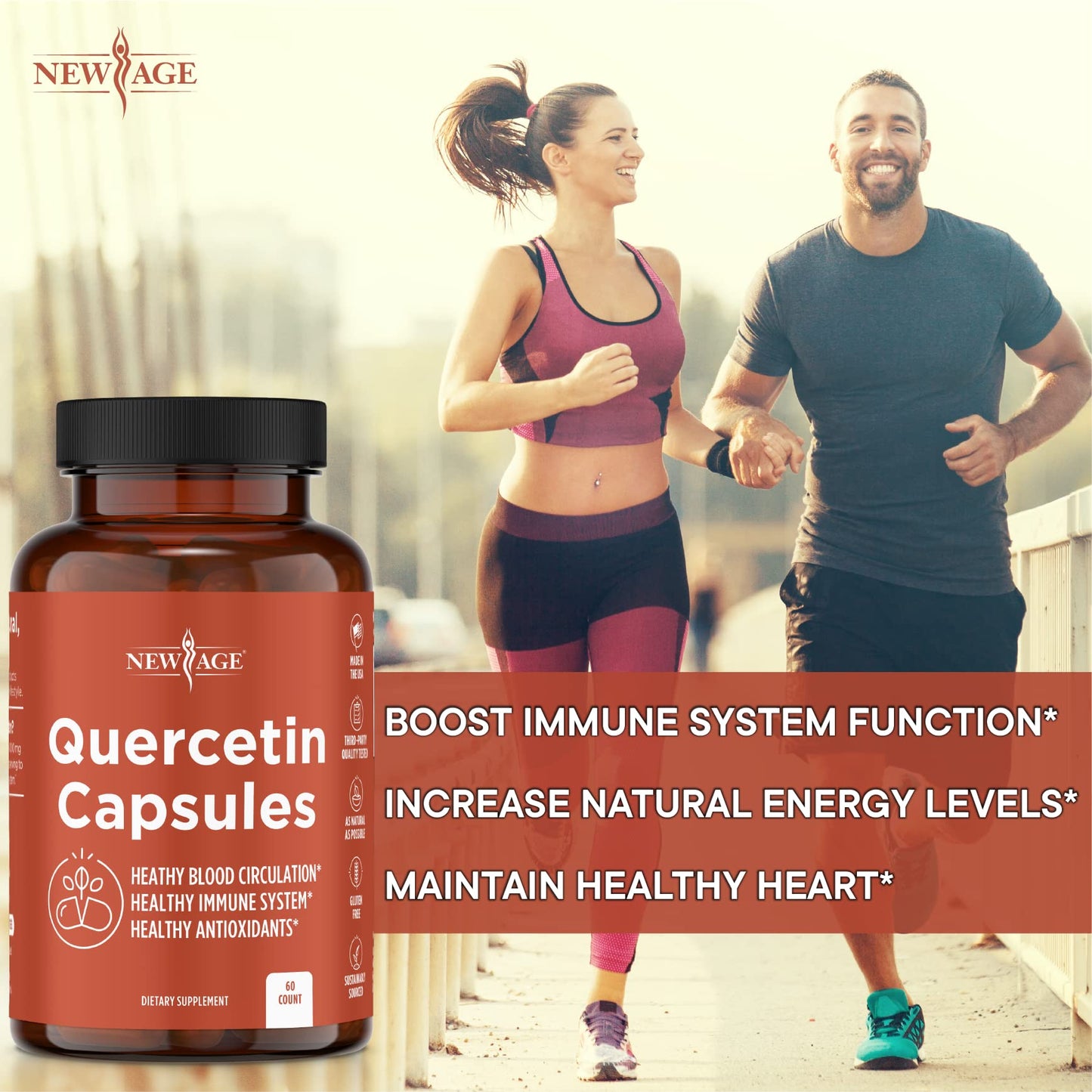 NEW AGE Quercetin 1000mg Vegetarian Capsules 120 Count