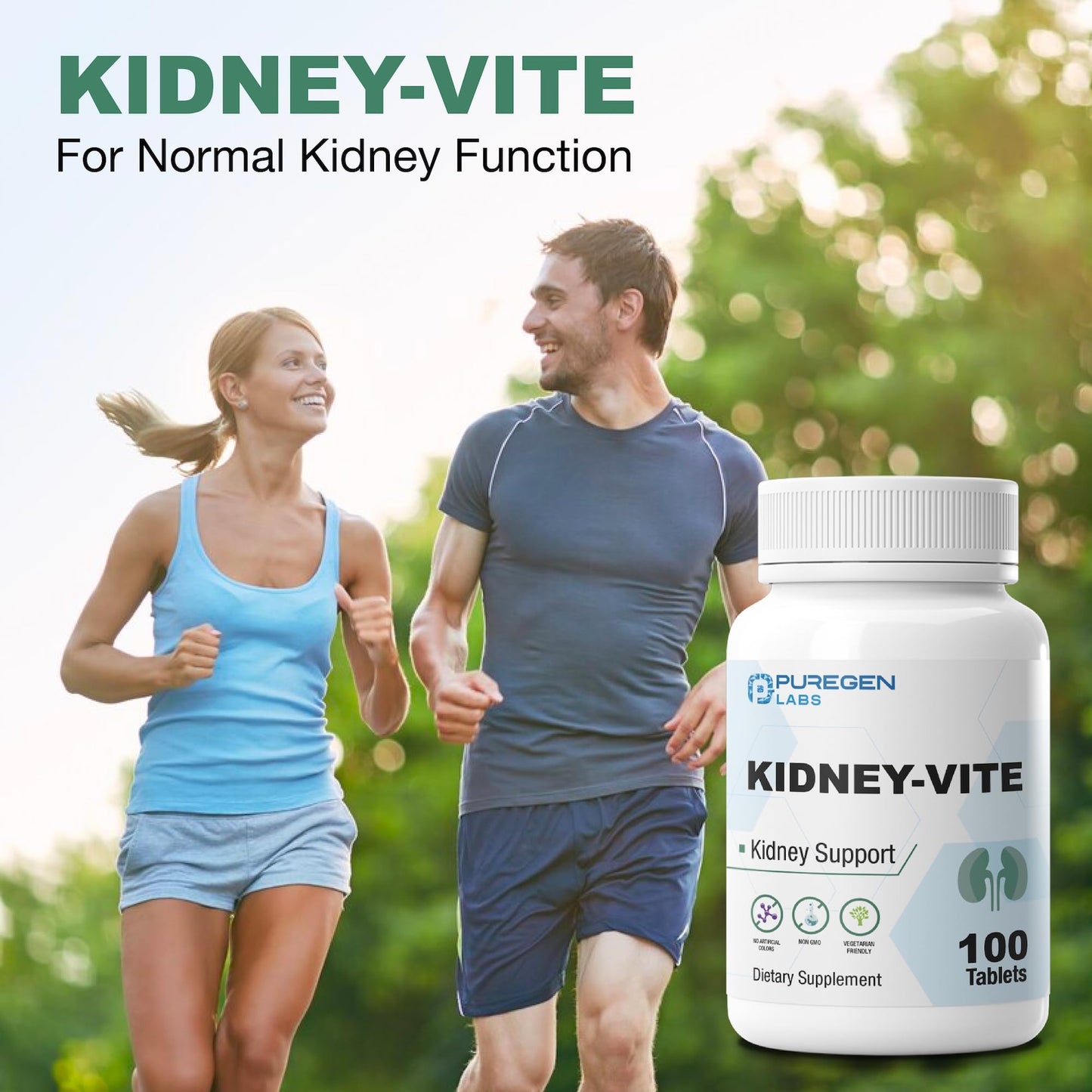 P Puregen Labs Kidney-Vite Tablets, 200 Tablets