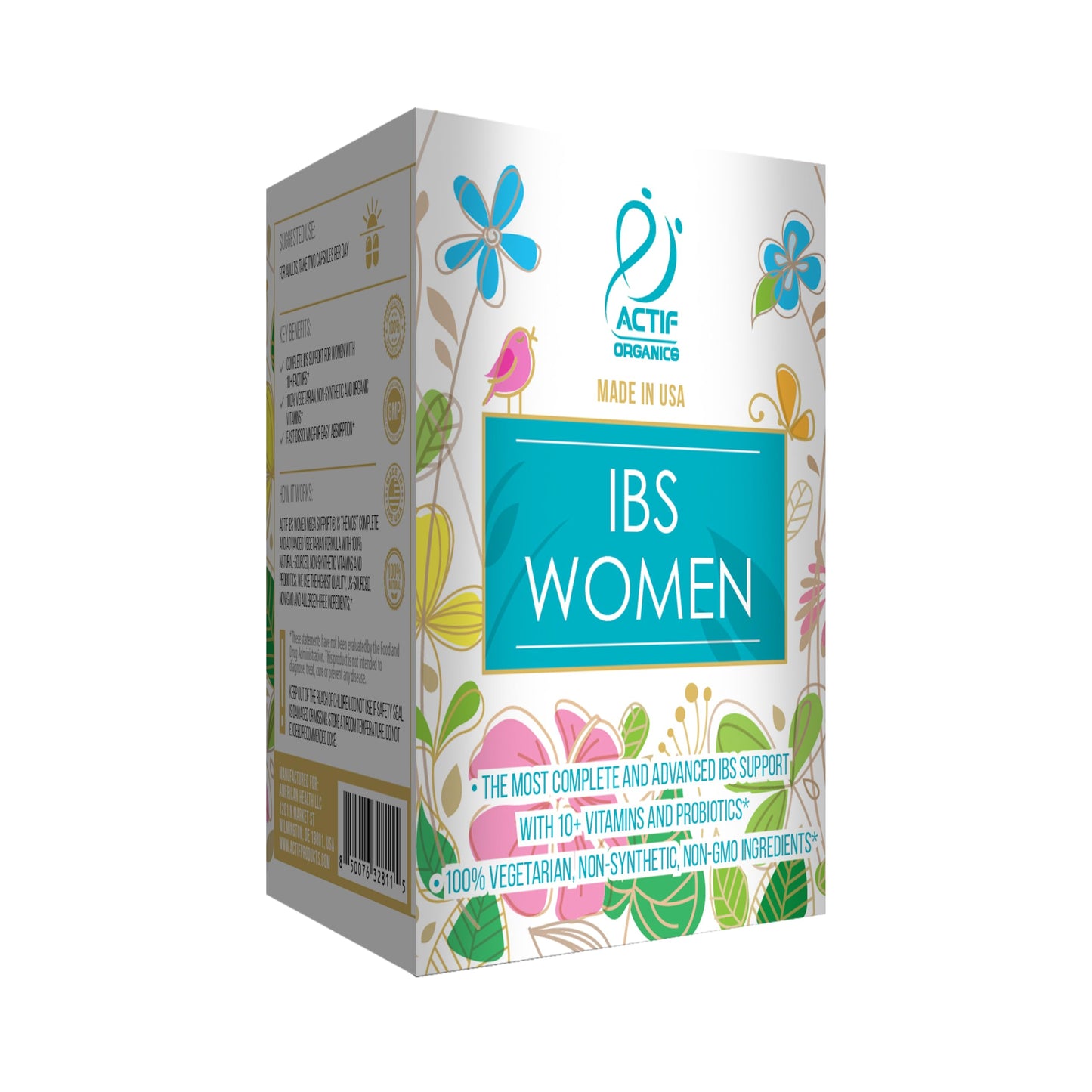ACTIF IBS Women Maximum Support with 10+ Advanced Factors Capsules, 60 Count