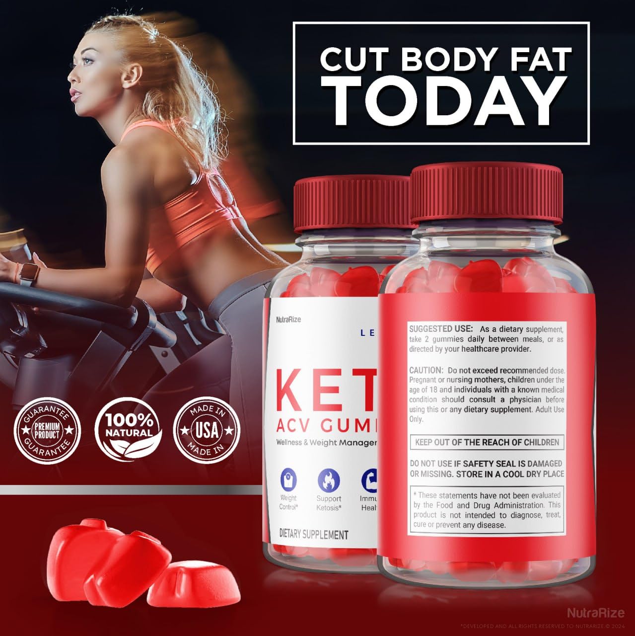 NutraRize Leap Keto ACV Gummies 120 Gummies
