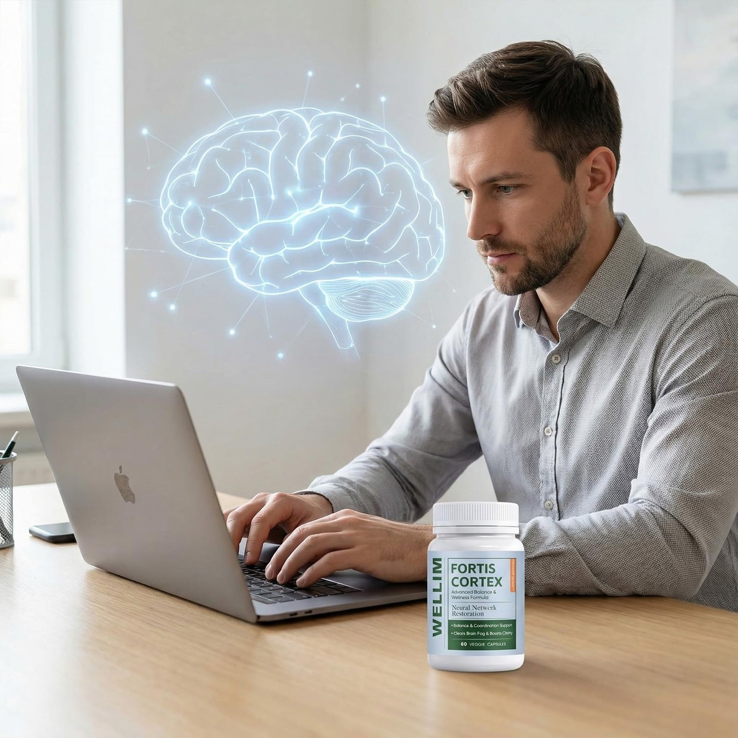 WELLIM FortisCortex for Vertigo, Potency Liver Detox & Clarity Capsules, 60 Capsules