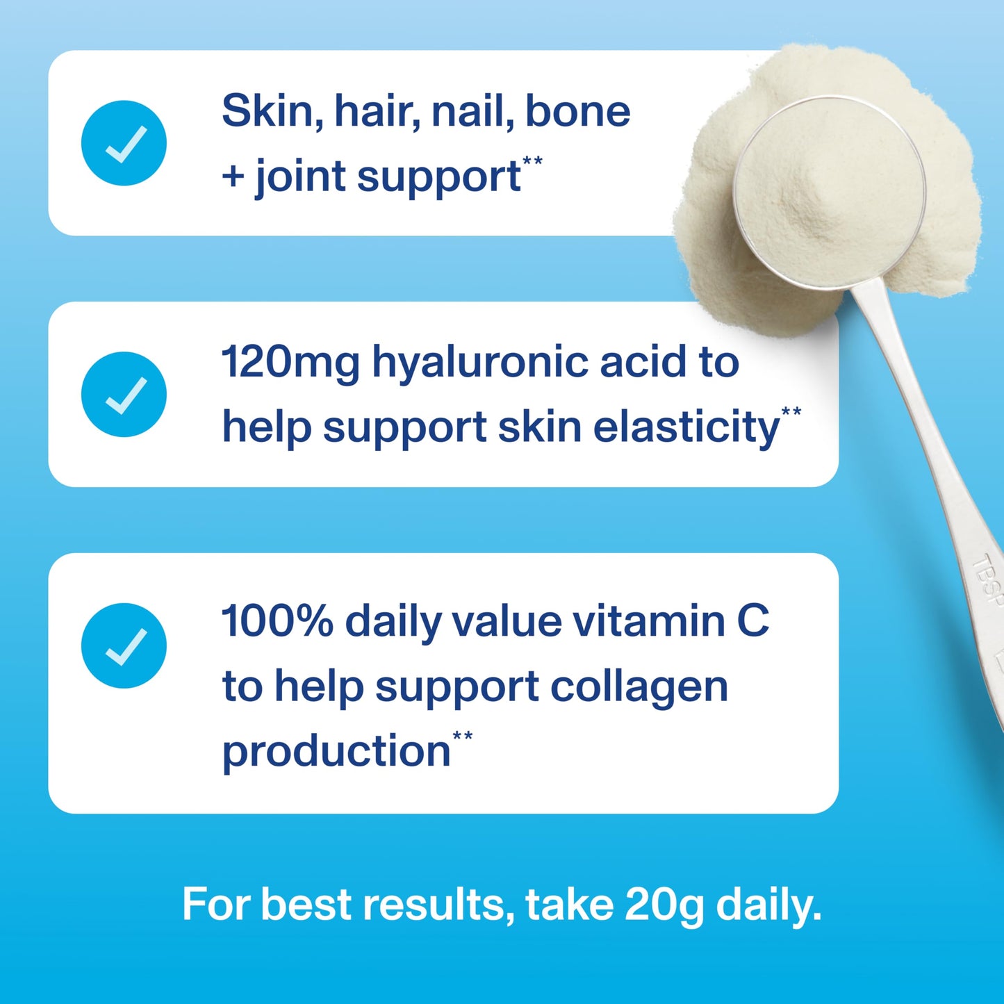 Vital Proteins Collagen Peptides Powder Advanced with Hyaluronic Acid & Vitamin C, Unflavored, 12 Servings
