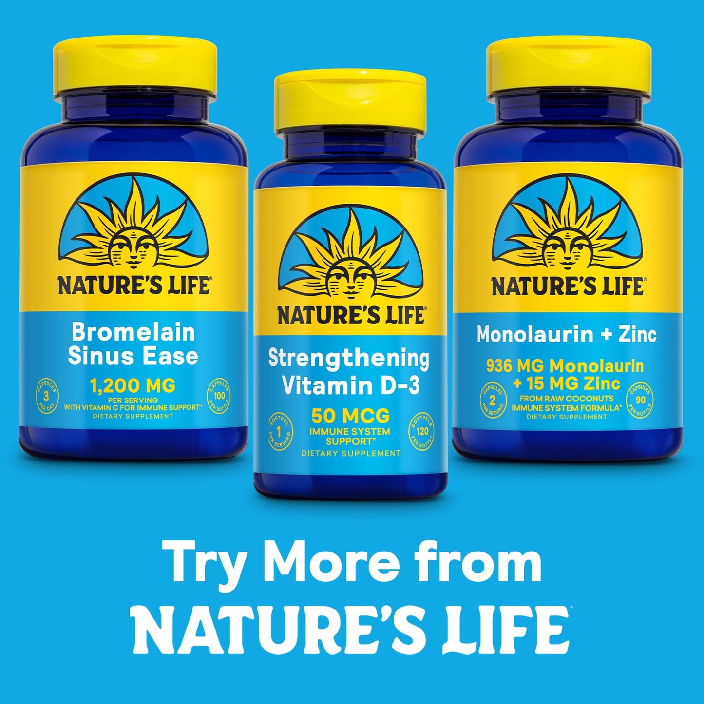 Nature's Life Bromelain Sinus Ease 1200mg Capsules, 100