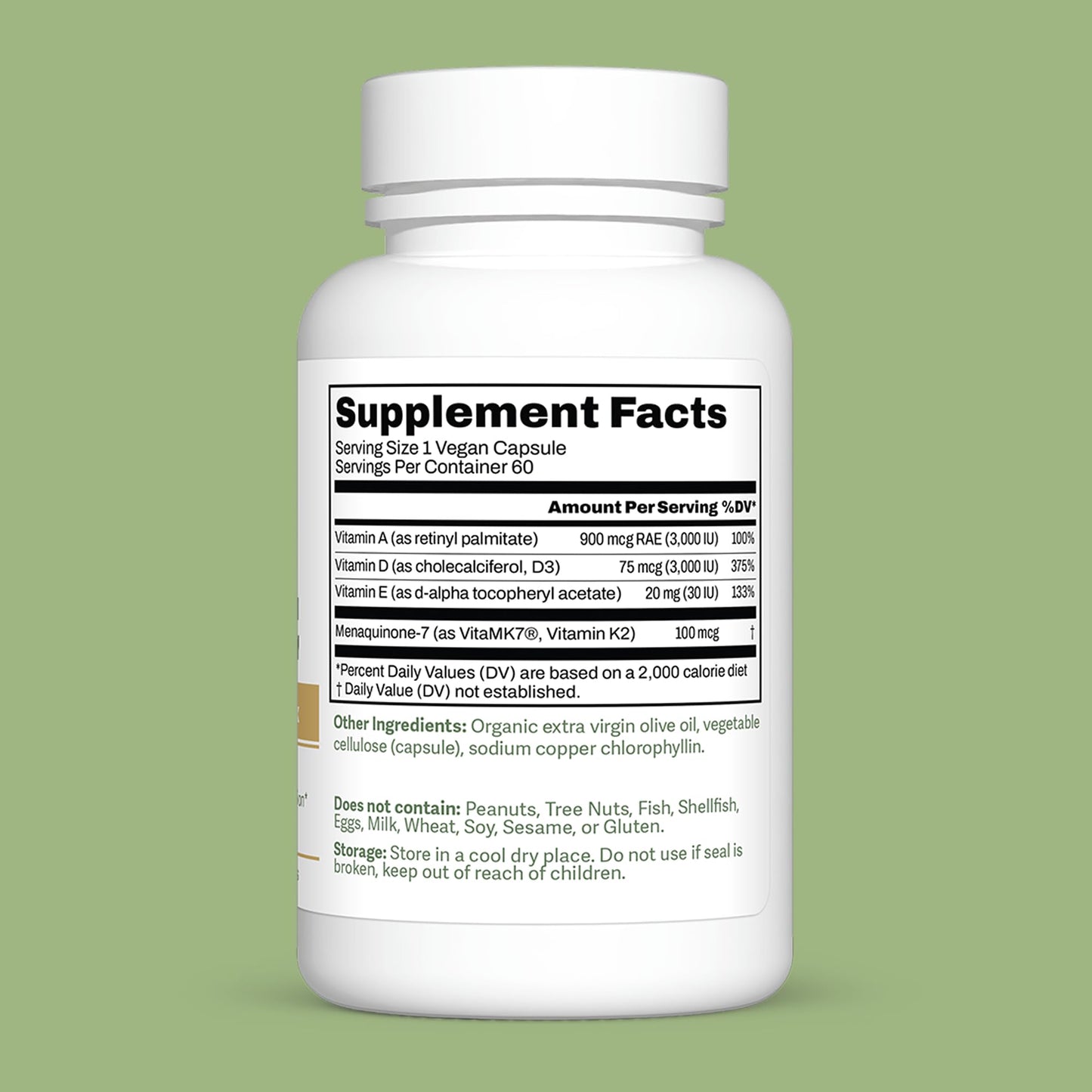 Dr. Murray Natural Products Vitamin K2-D3-A-E Liquid Vegan Capsules 60 Count