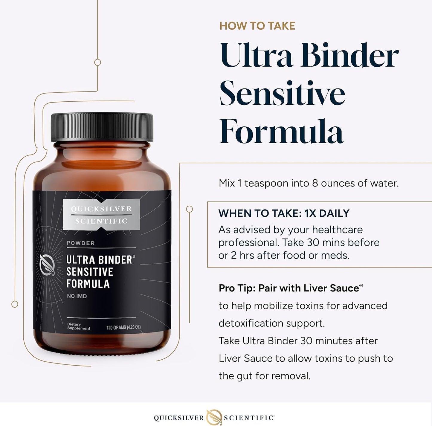 Quicksilver Scientific Ultra Binder Sensitive Formula Bentonite Clay Powder, 4.23 Ounce